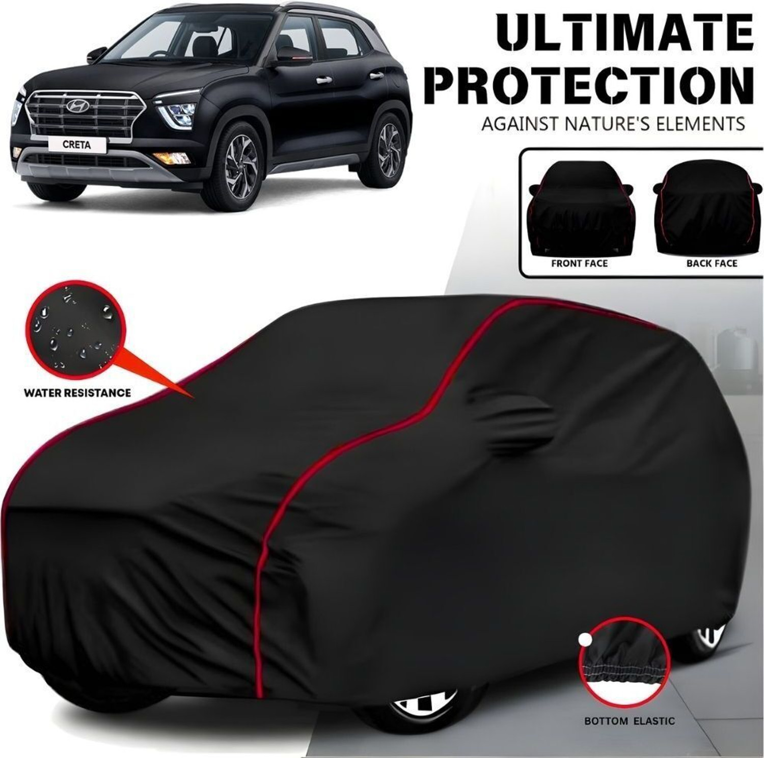 Jmk Car Cover For Hyundai Creta, Creta 1.4 Crdi L, Creta 1.4 Crdi S Plus, Creta 1.4 E Plus Diesel, Creta 1.6 Crdi At Sx Plus, Creta 1.6 E Plus (With Mirror Pockets) 1