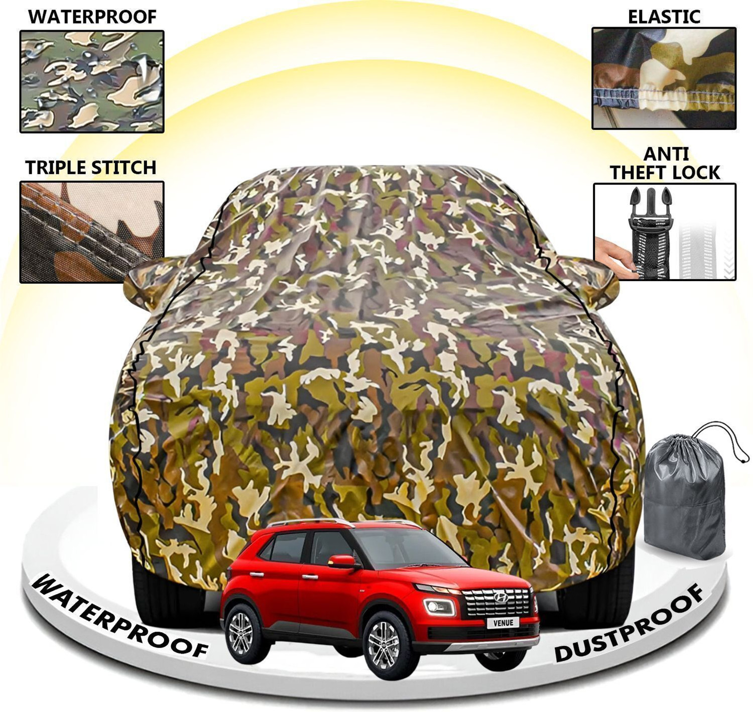 Carzex Car Cover For Hyundai Venue (With Mirror Pockets) 1