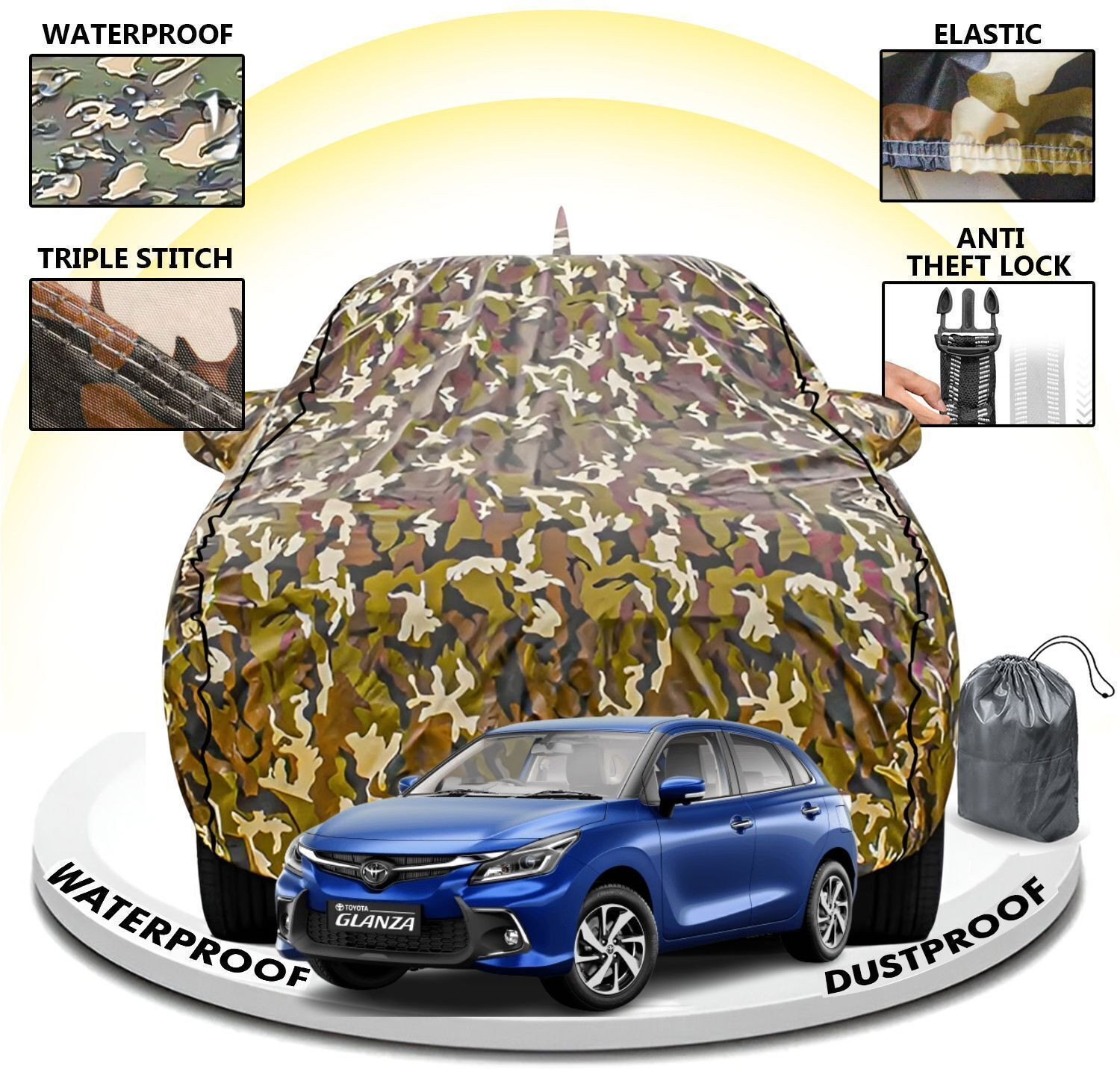 Carzex Car Cover For Toyota Glanza (With Mirror Pockets) 9