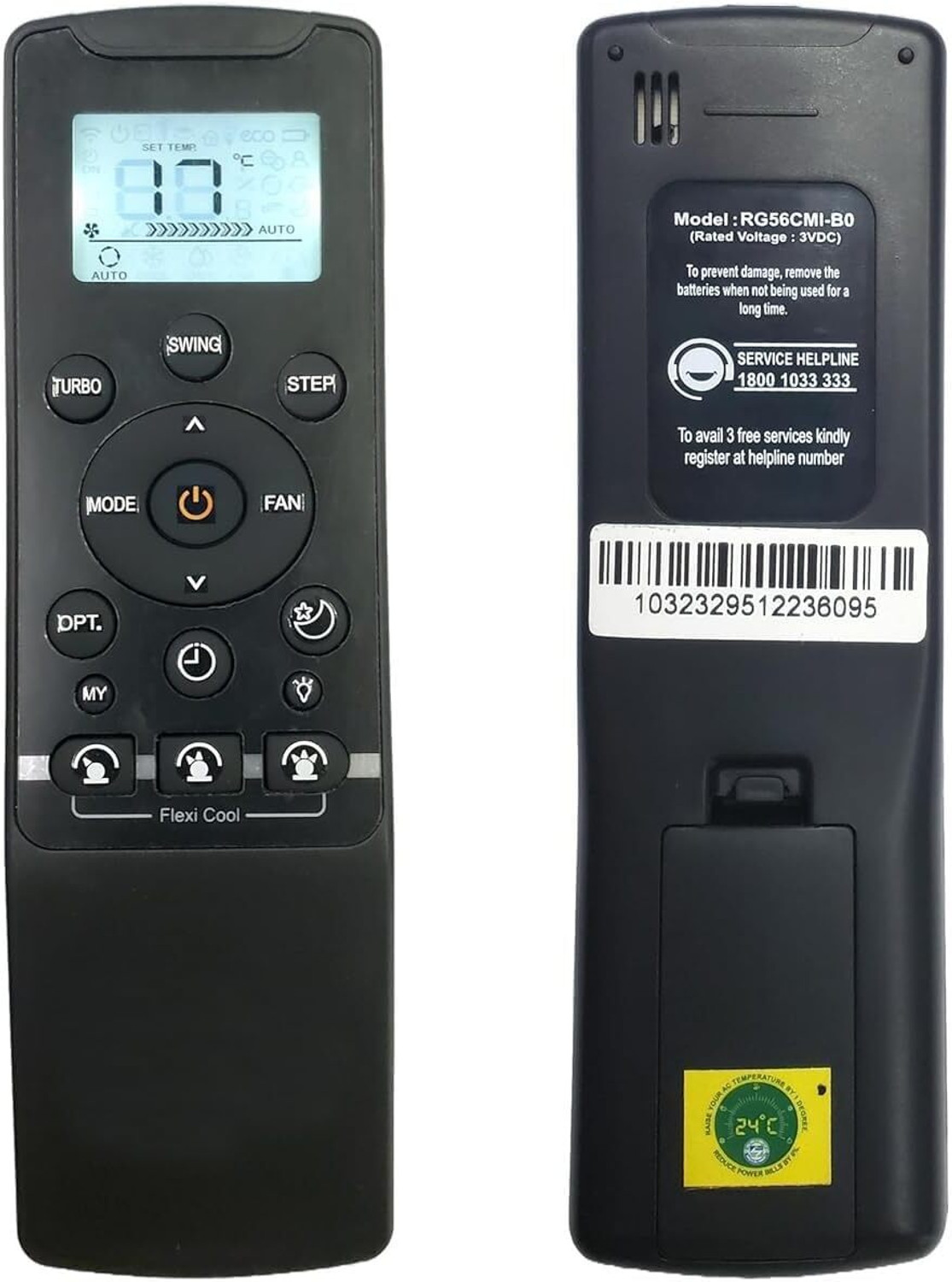 Technowise Ac Remote No. 235 With Back Light Replacement Of Carrier Air-Condition Remote Controller 1
