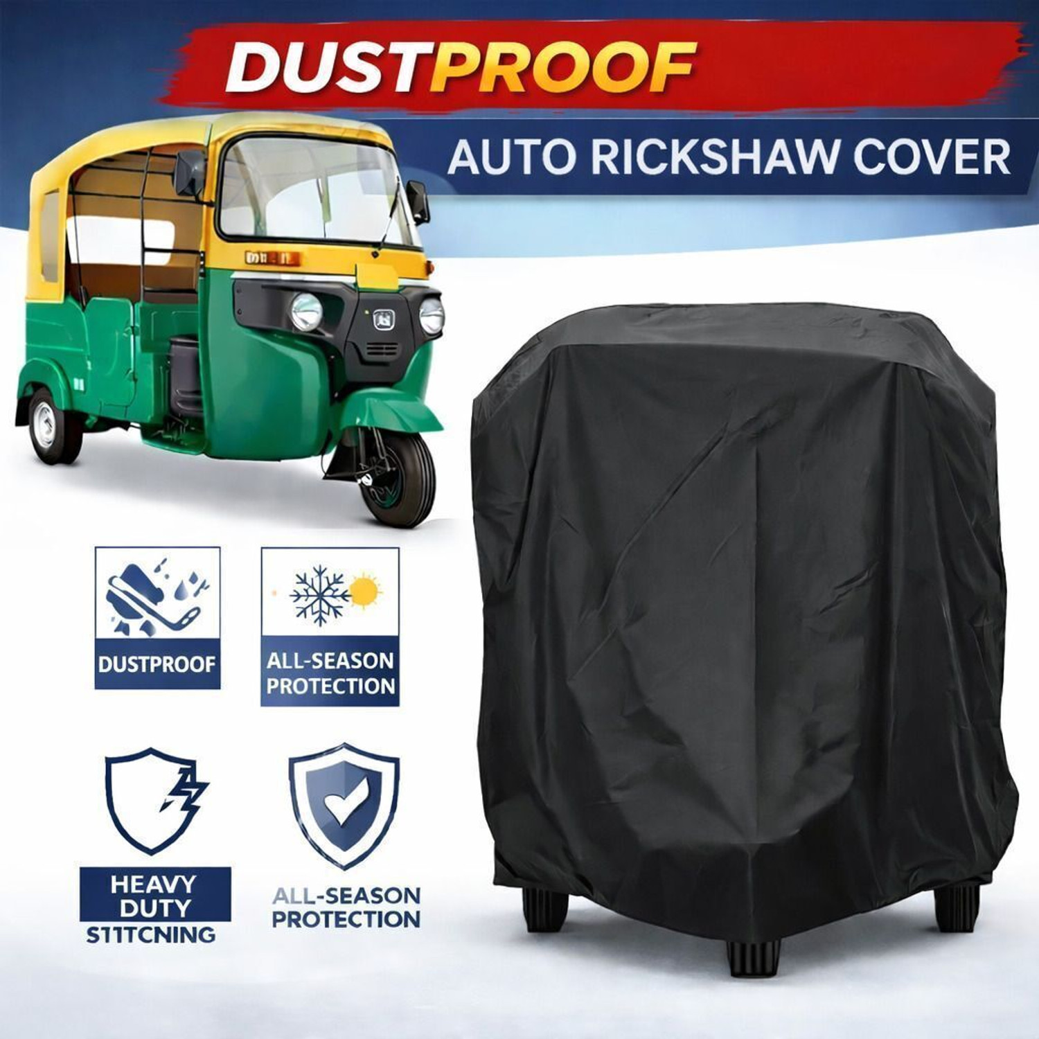 Driveblaze Car Cover For Universal For Autorickshaw Amaze Vx Diesel (Without Mirror Pockets) 1