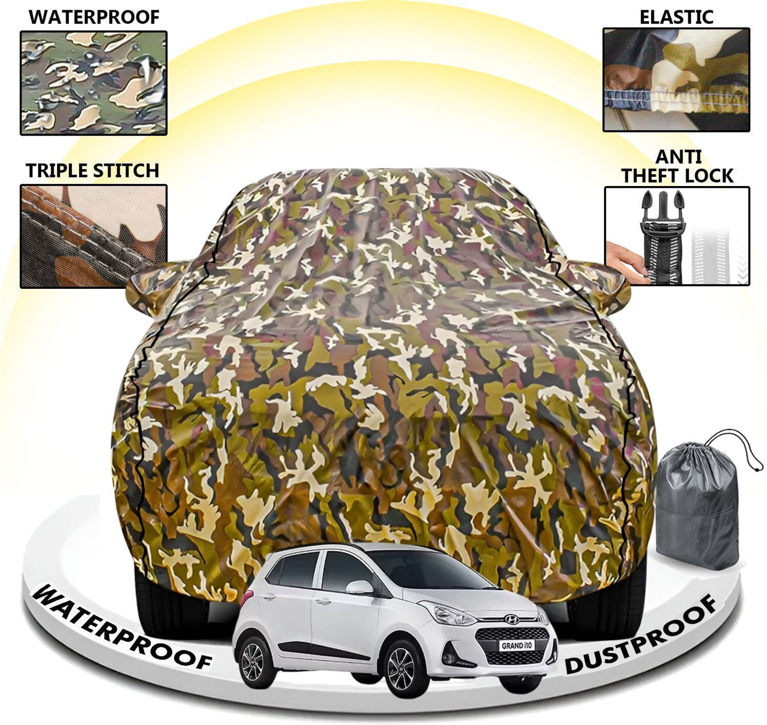 Carzex Car Cover For Hyundai Grand I10 (With Mirror Pockets) 1