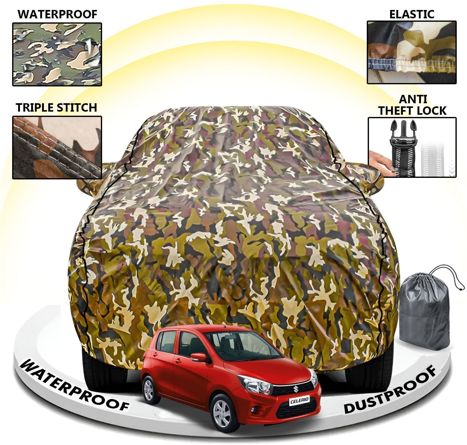 Fabtec Car Cover For Maruti Suzuki Celerio (With Mirror Pockets) 3