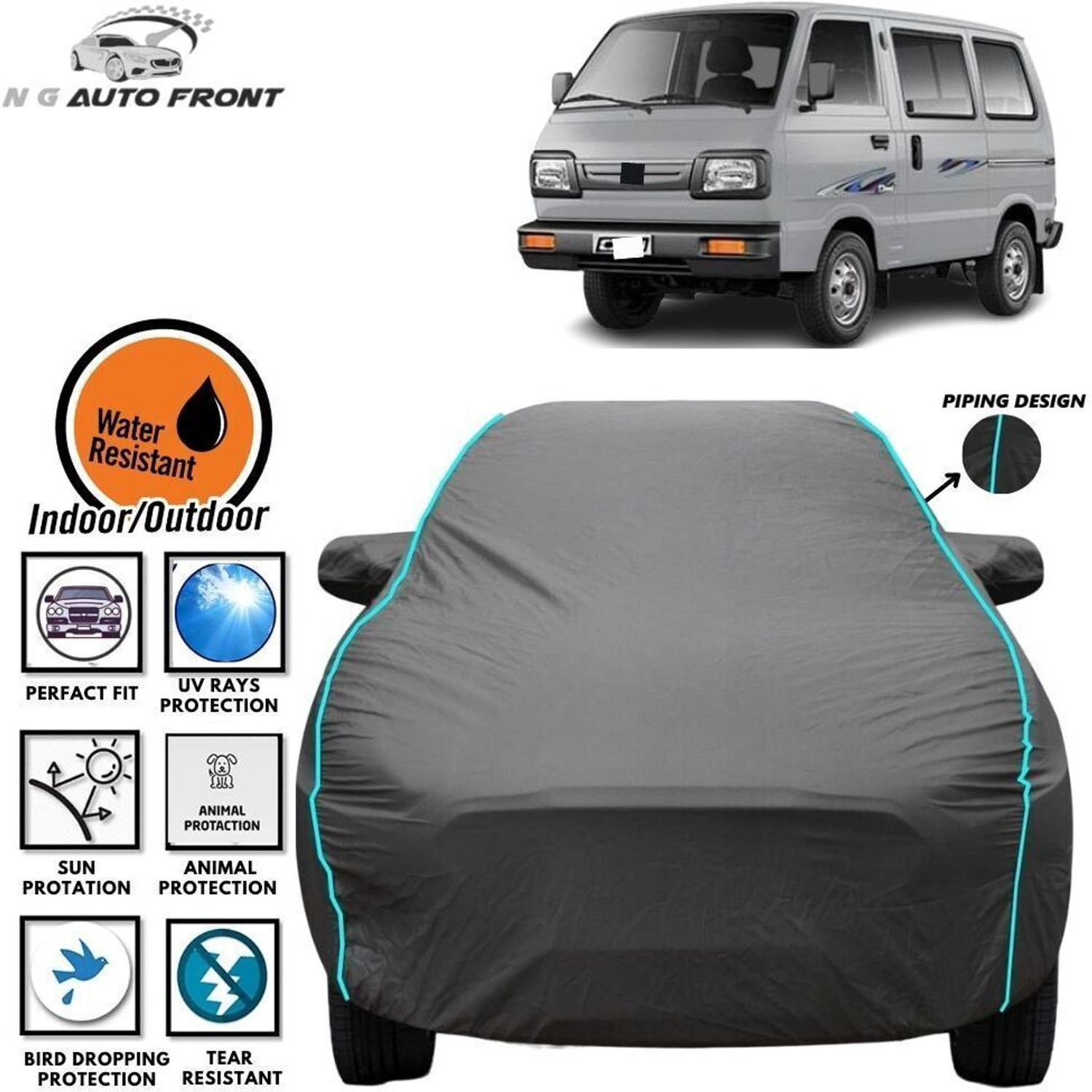 Jmk Car Cover For Maruti Suzuki Omni (With Mirror Pockets) 45