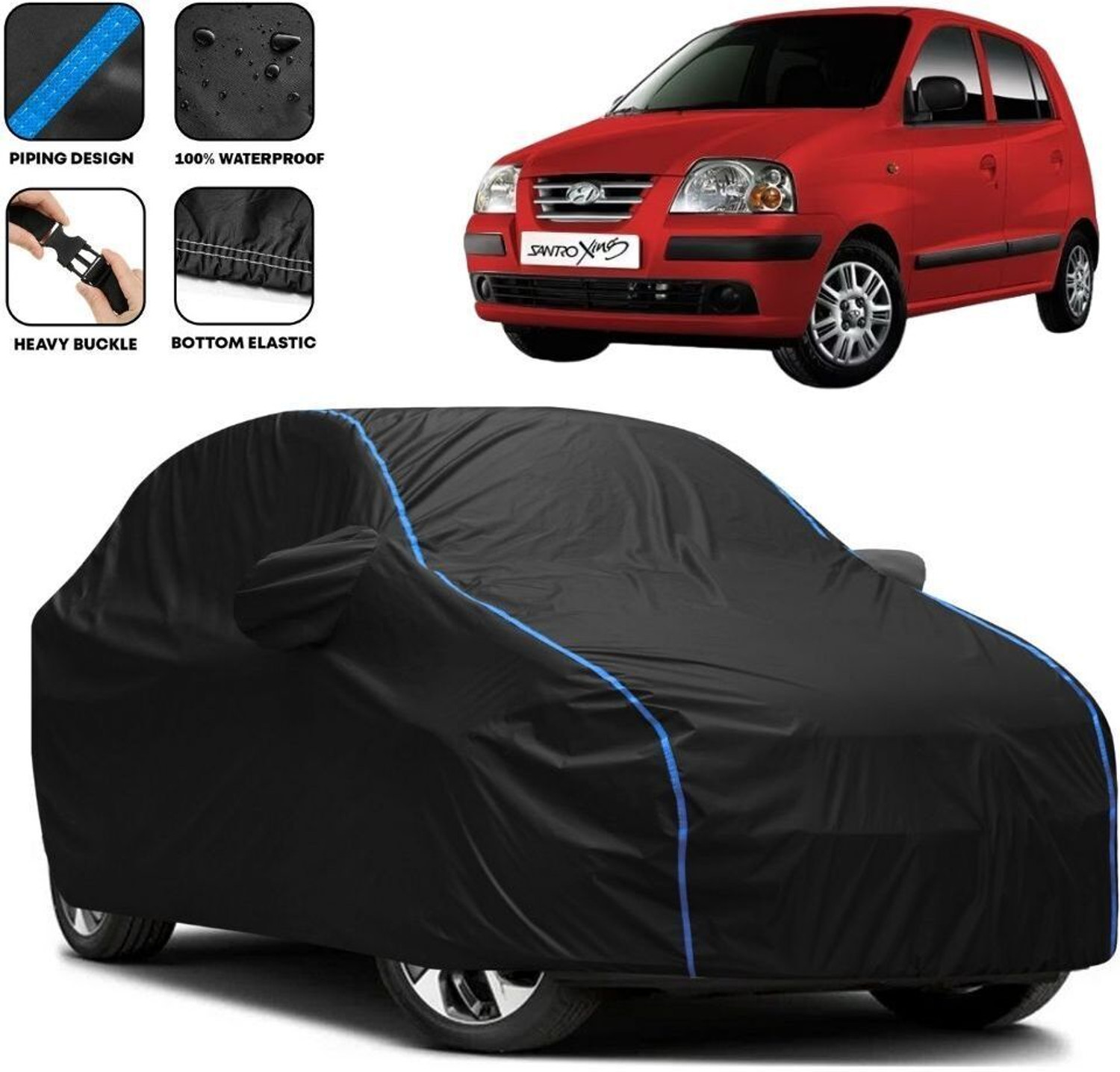 Actimo Car Cover For Hyundai Santro, Santro Xing, Universal For Car (With Mirror Pockets) 1