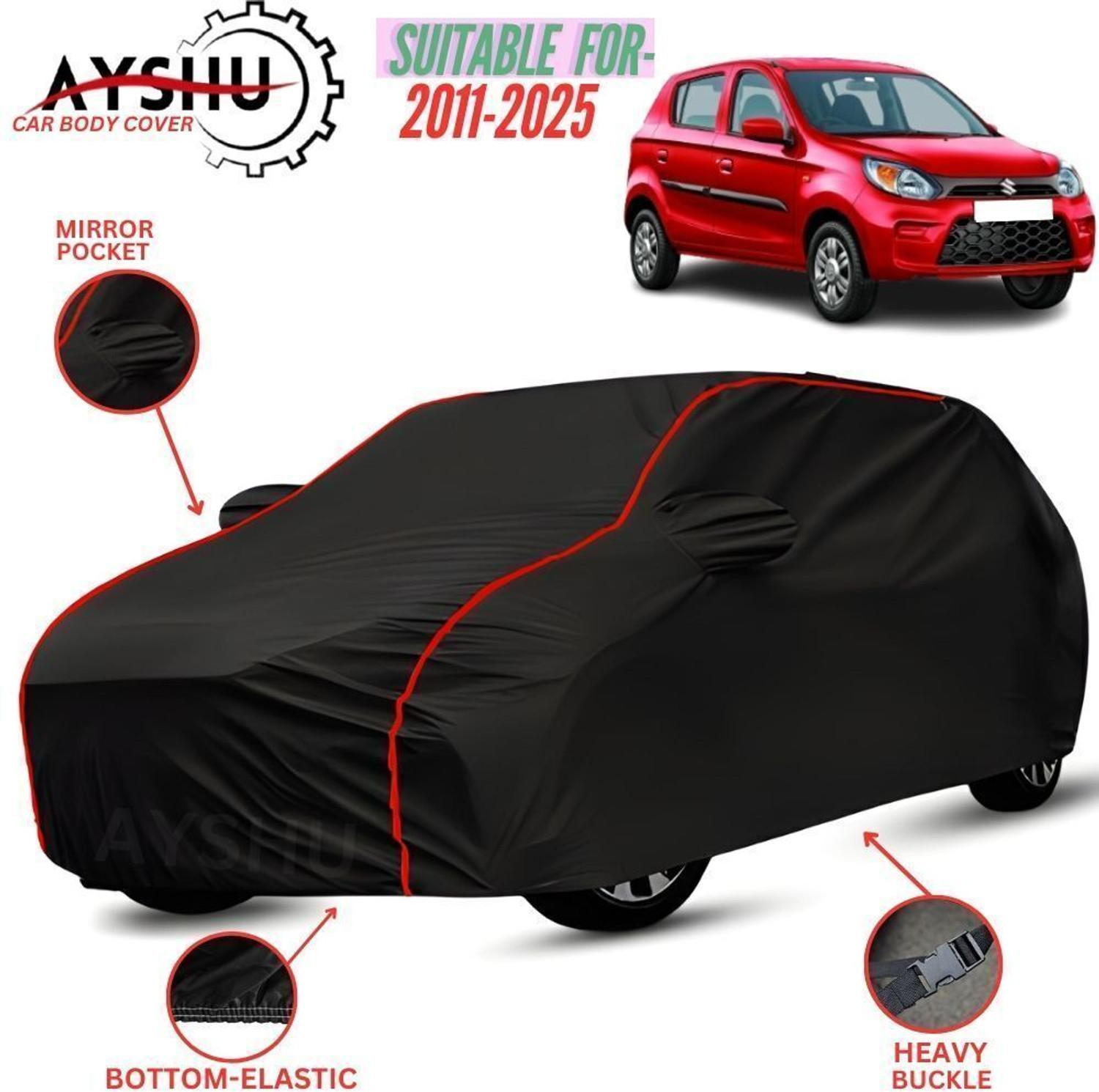 Actimo Car Cover For Maruti Suzuki Alto 800, Alto 800 Cng Lx, Alto 800 Cng Lxi Optional, Alto 800 Lx (With Mirror Pockets) 1