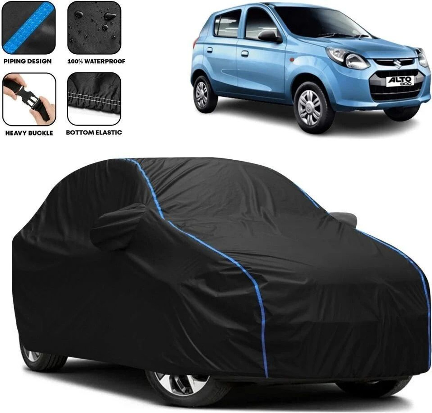 Actimo Car Cover For Maruti Suzuki Alto, Alto 800, Alto 800 Lx, Universal For Car (With Mirror Pockets) 1