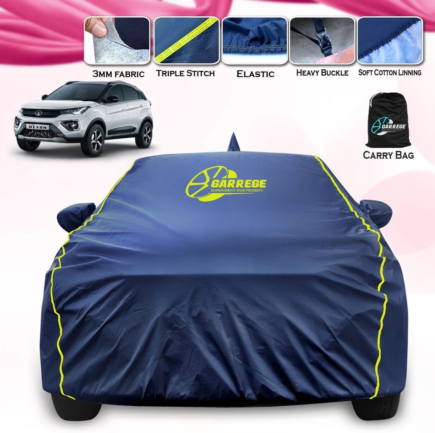 Garrege Car Cover For Tata Nexon (With Mirror Pockets) 33