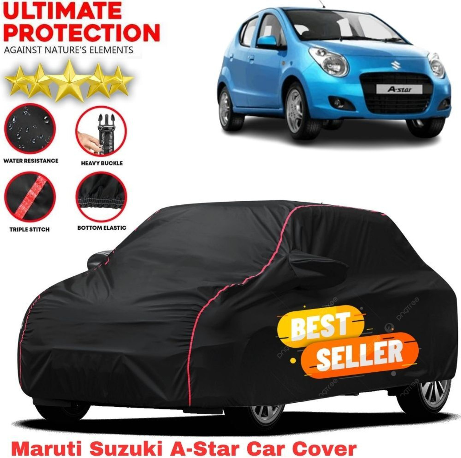 Ayshu Car Cover For Maruti Suzuki A-Star, A-Star Abs, A-Star At, A-Star Automatic, A-Star Bsiv, A-Star Lxi (With Mirror Pockets) 1