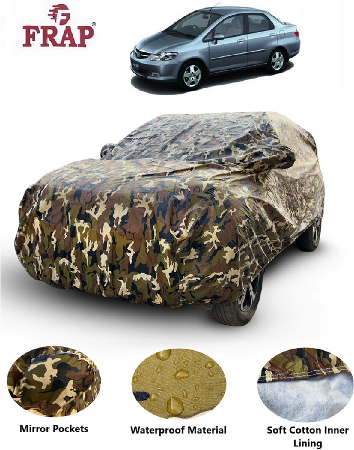 Frap Car Cover For Honda City Zx (With Mirror Pockets) 3