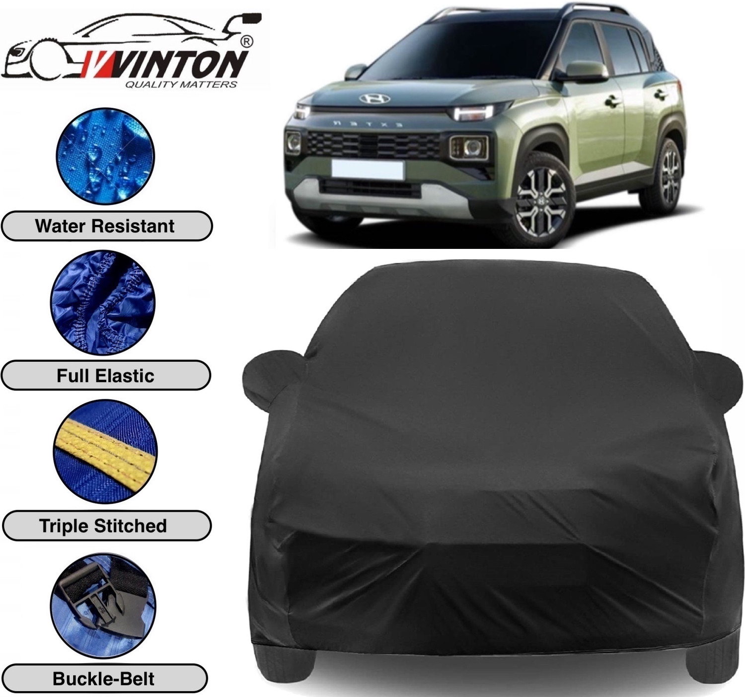 V Vinton Car Cover For Hyundai Exter (With Mirror Pockets) 17