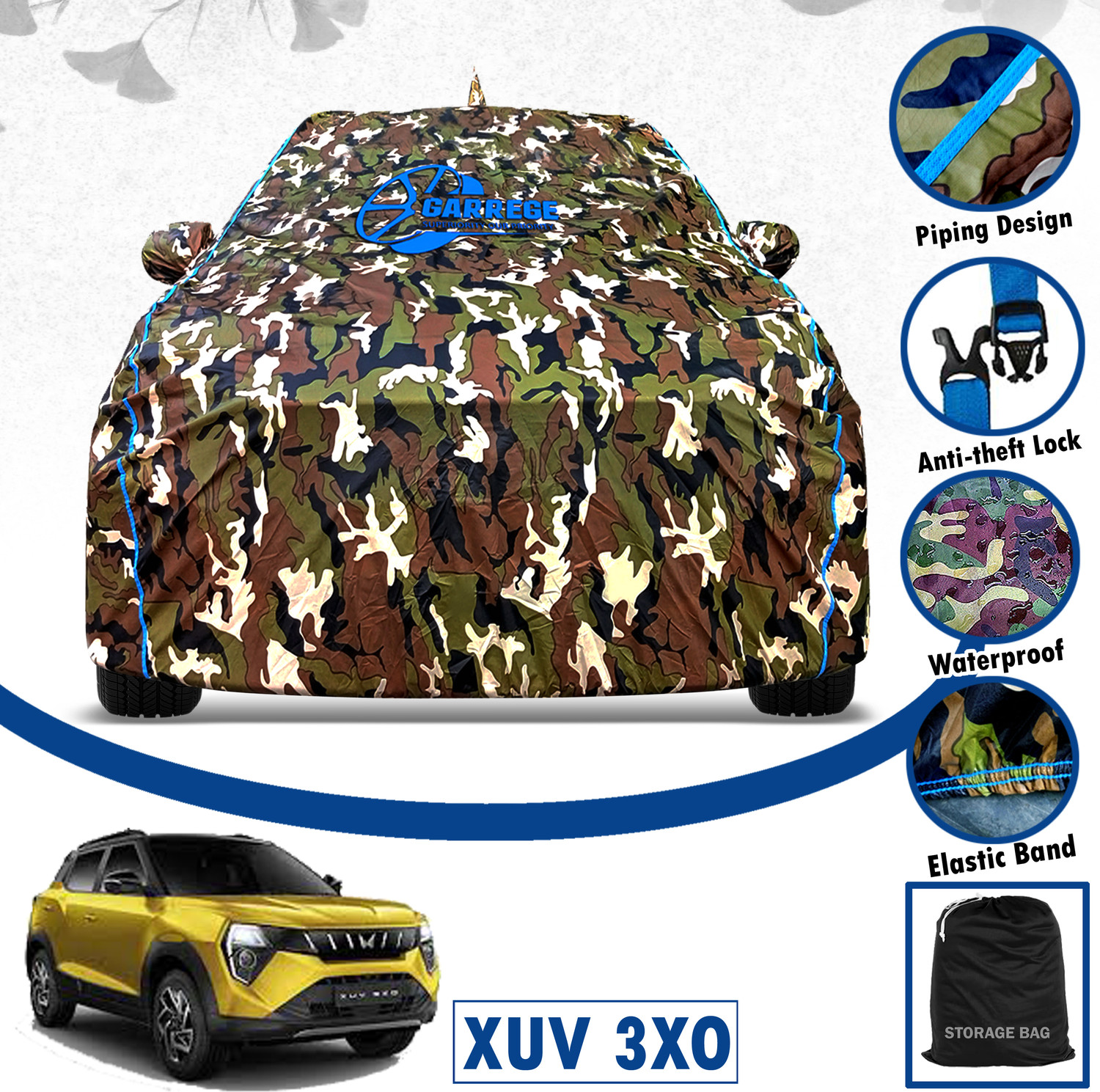 Garrege Car Cover For Mahindra Xuv 3Xo (With Mirror Pockets) 51