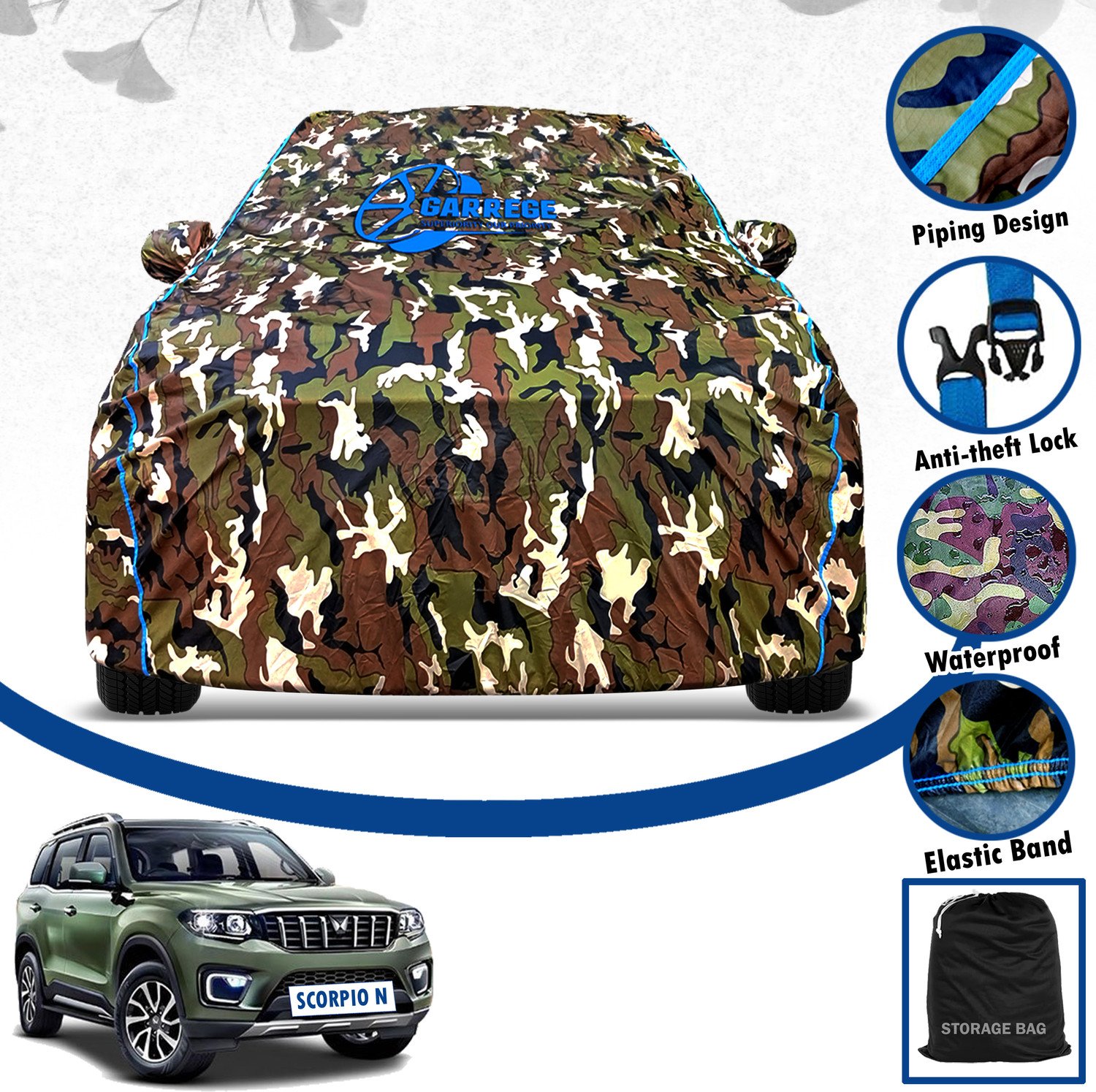 Garrege Car Cover For Mahindra Scorpio N (With Mirror Pockets) 45