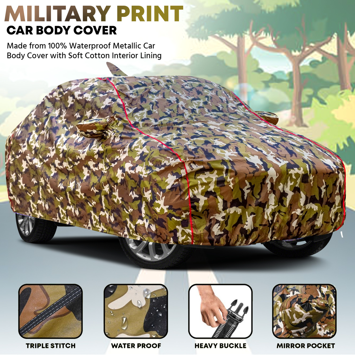 Taxzone Car Cover For Honda Amaze, Amaze (With Mirror Pockets) 1