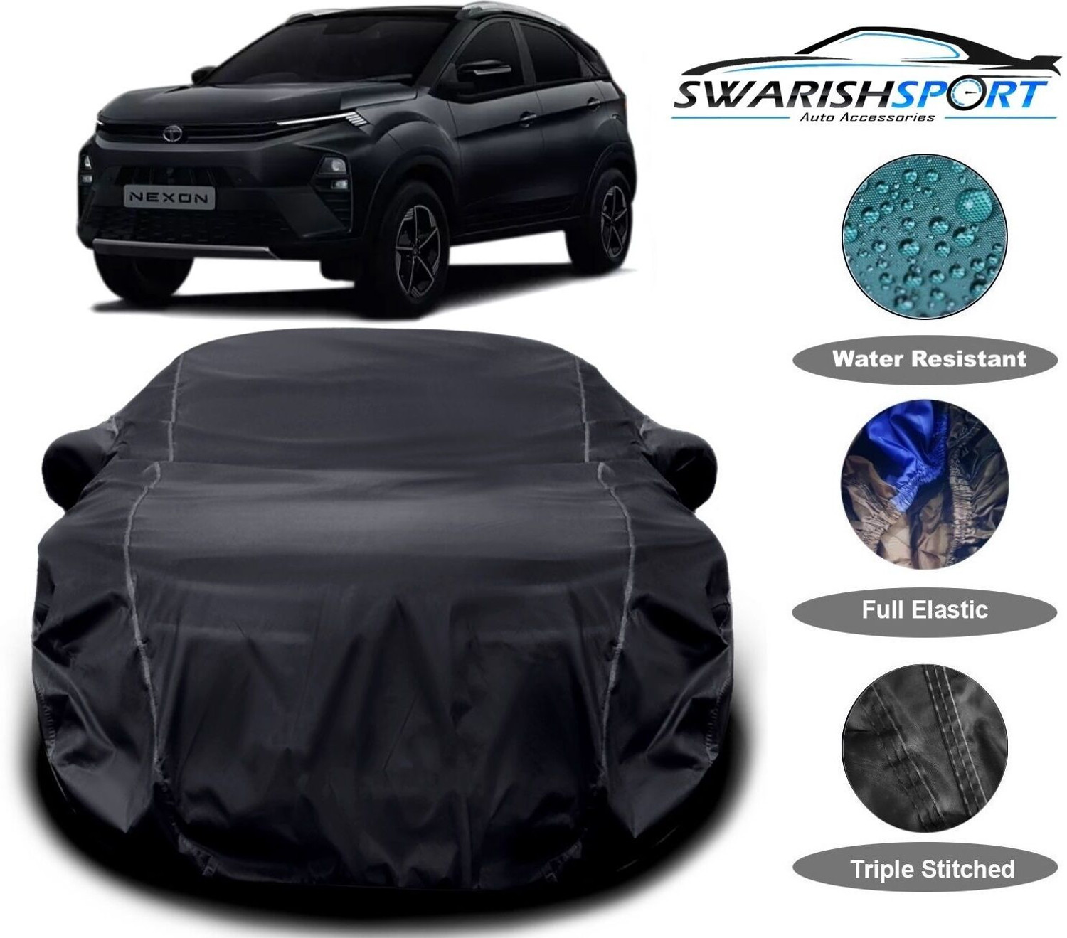 Swarish Car Cover For Tata Nexon (With Mirror Pockets) 3