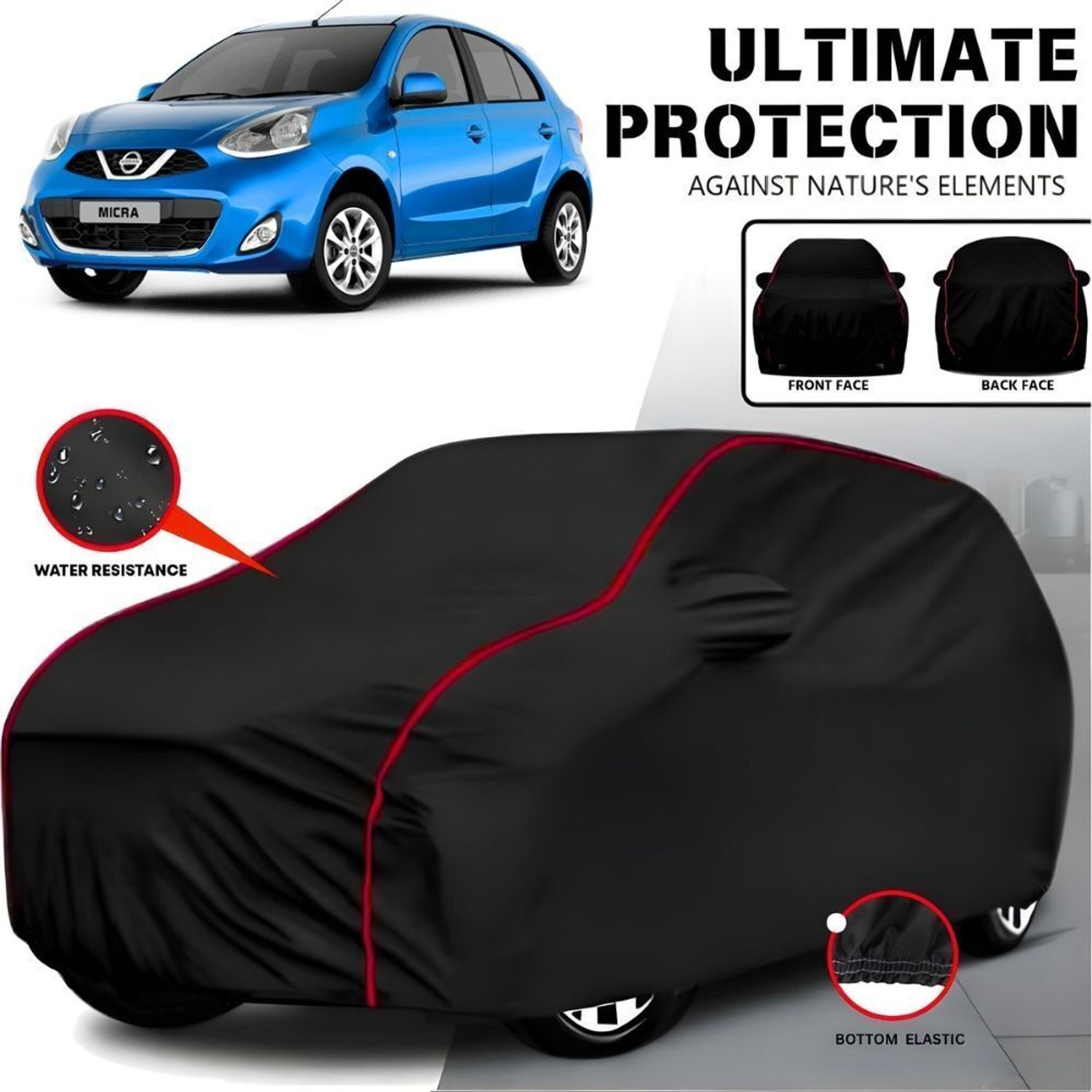Jmk Car Cover For Nissan Micra, Micra Active, Universal For Car, Micra Active Xe, Micra Active Xl (With Mirror Pockets) 1