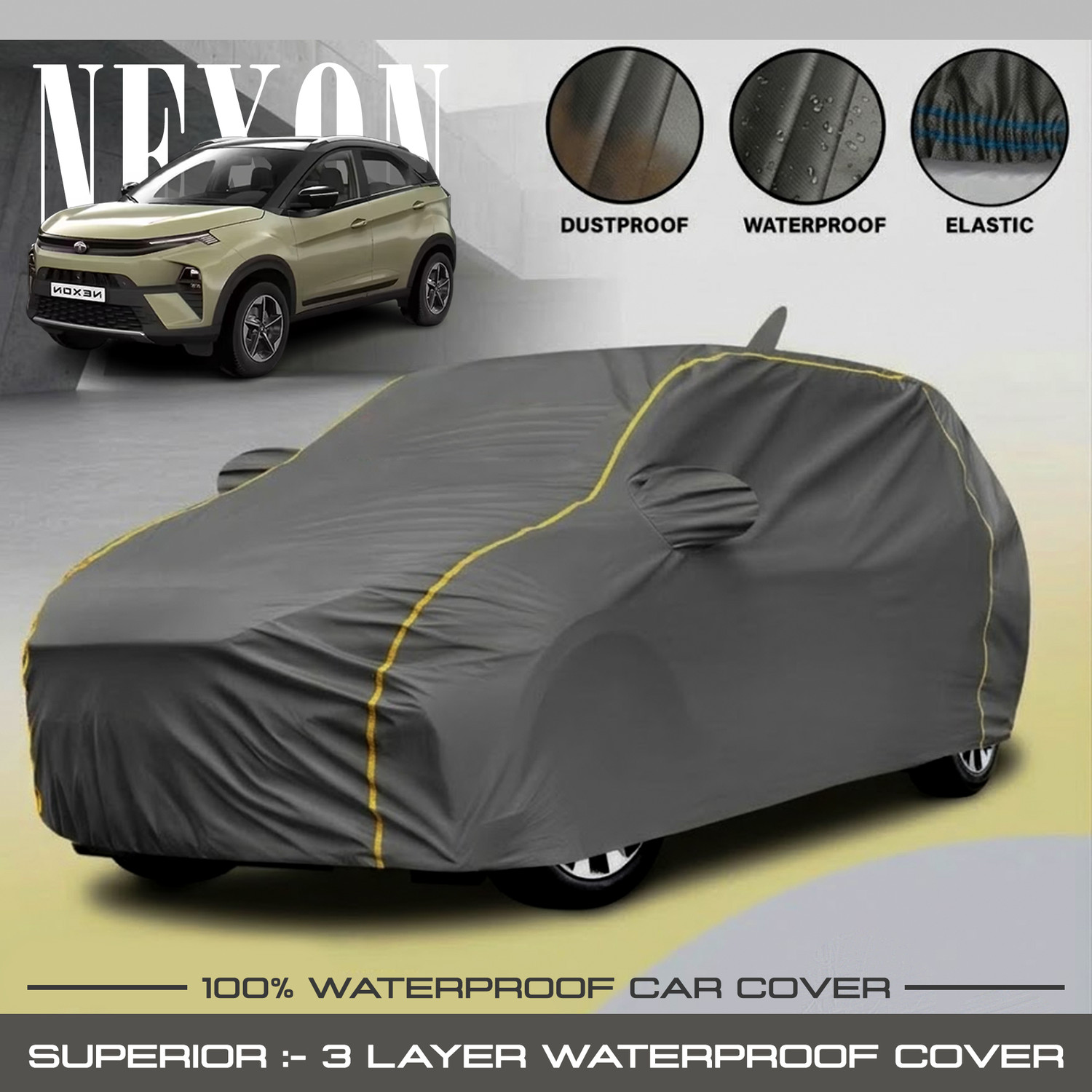 Nextaura Car Cover For Tata Nexon (With Mirror Pockets) 1