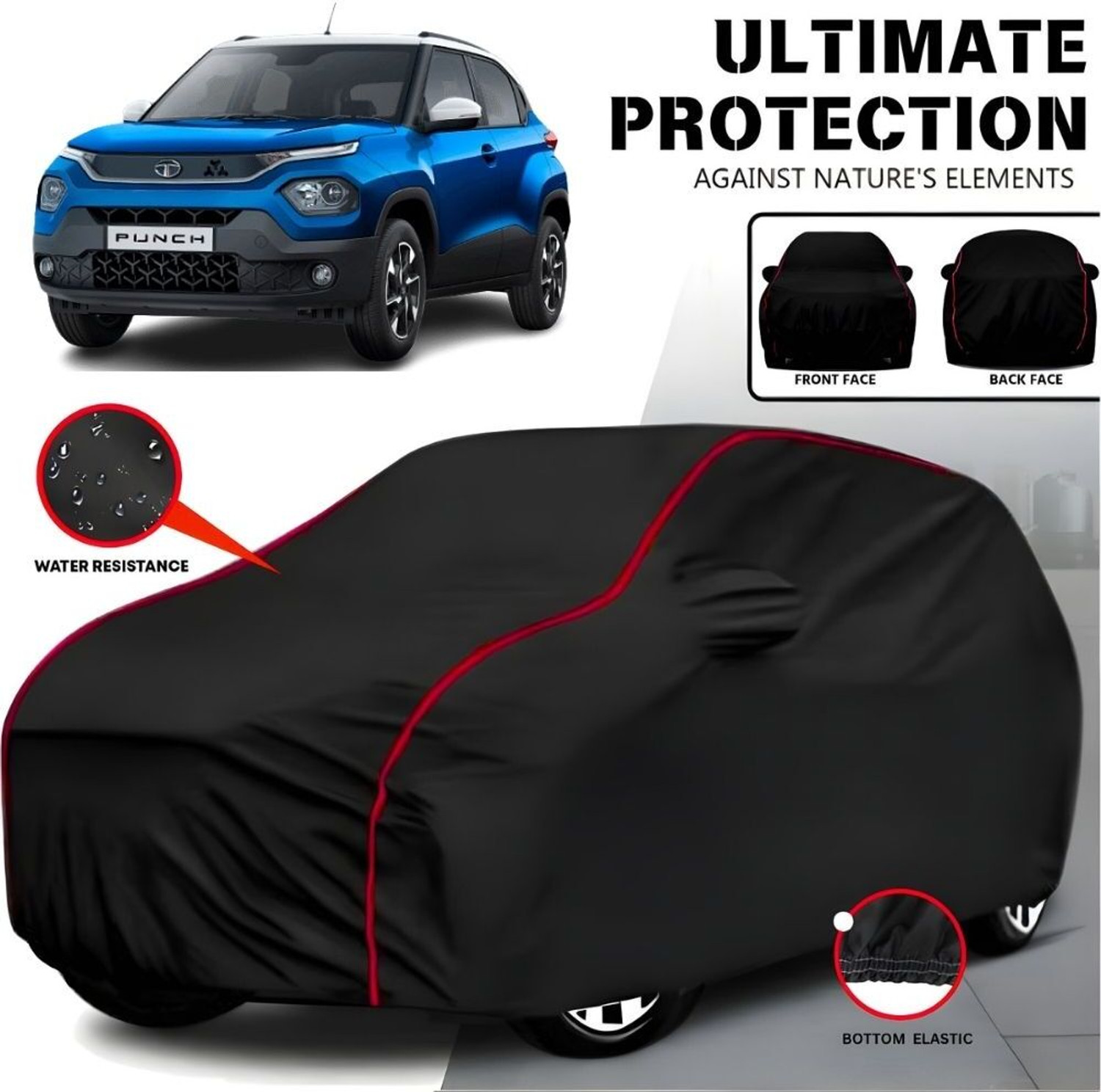Ayshu Car Cover For Tata Punch, Universal For Car (With Mirror Pockets) 1