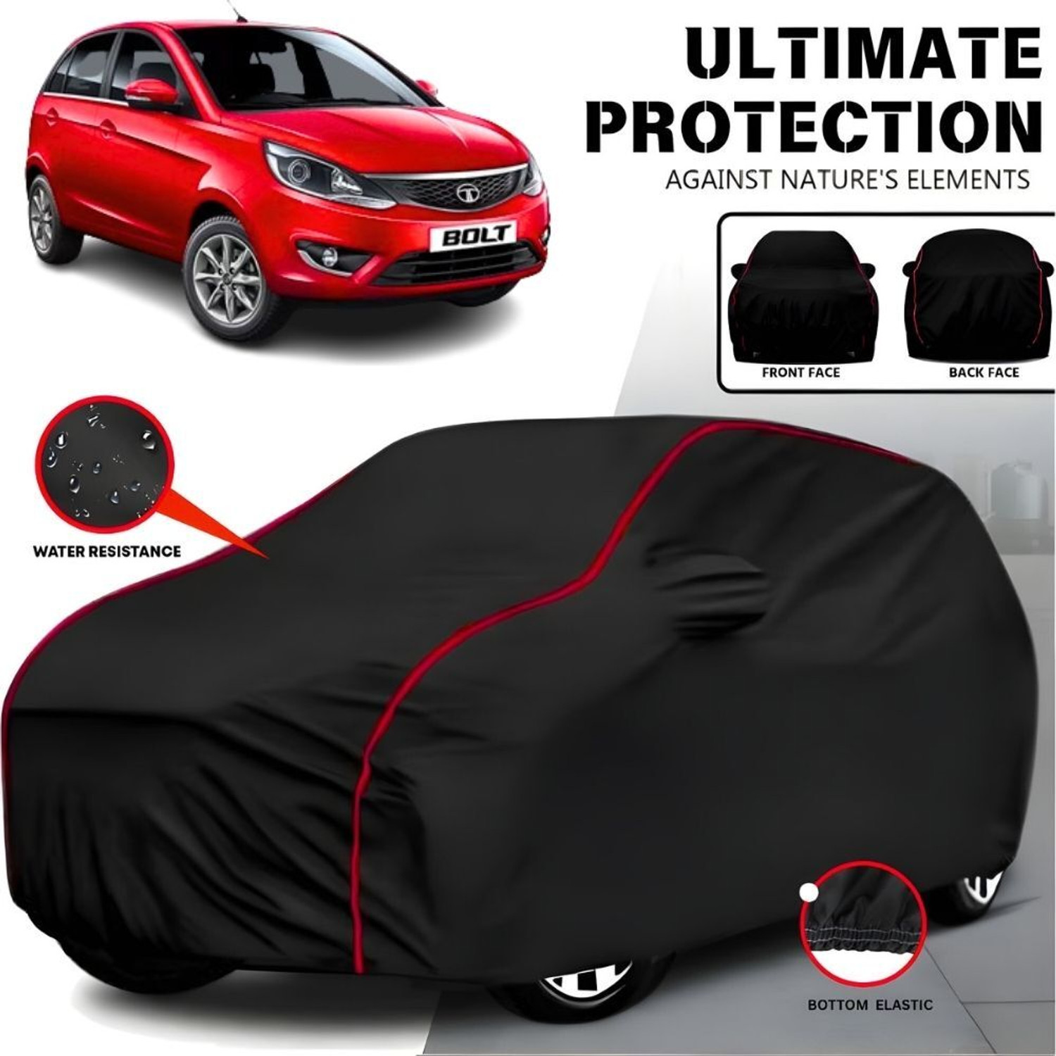 Ayshu Car Cover For Tata Bolt, Bolt Quadrajet Xe, Bolt Quadrajet Xe Diesel, Bolt Quadrajet Xm, Bolt Quadrajet Xm Diesel, Bolt Revotron Xt Petrol (With Mirror Pockets) 1