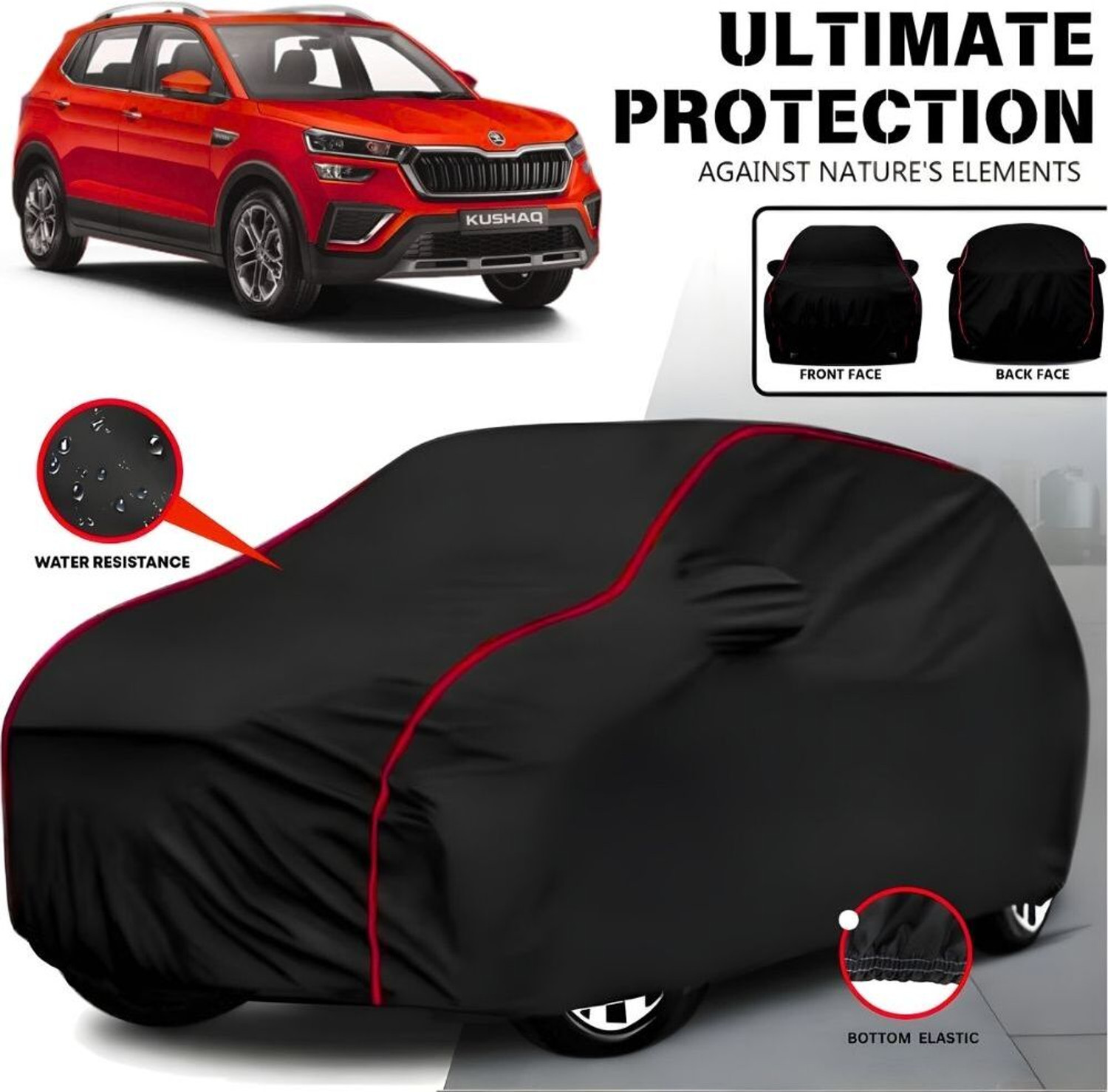 Ayshu Car Cover For Skoda Kushaq, Universal For Car (With Mirror Pockets) 1