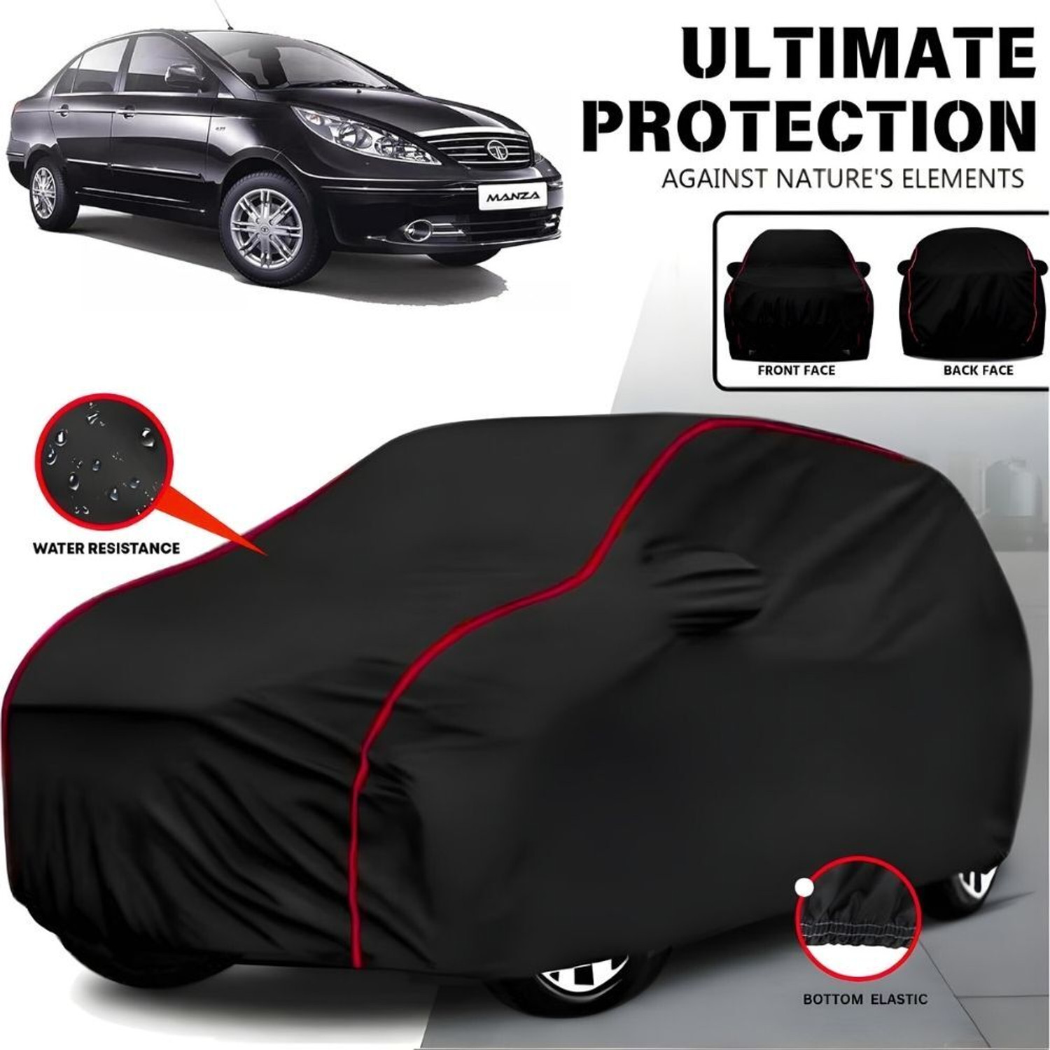 Ayshu Car Cover For Tata Manza, Manza Ex, Manza Exl, Manza Gex, Manza Gls, Manza Ls, Manza Lx (With Mirror Pockets) 1