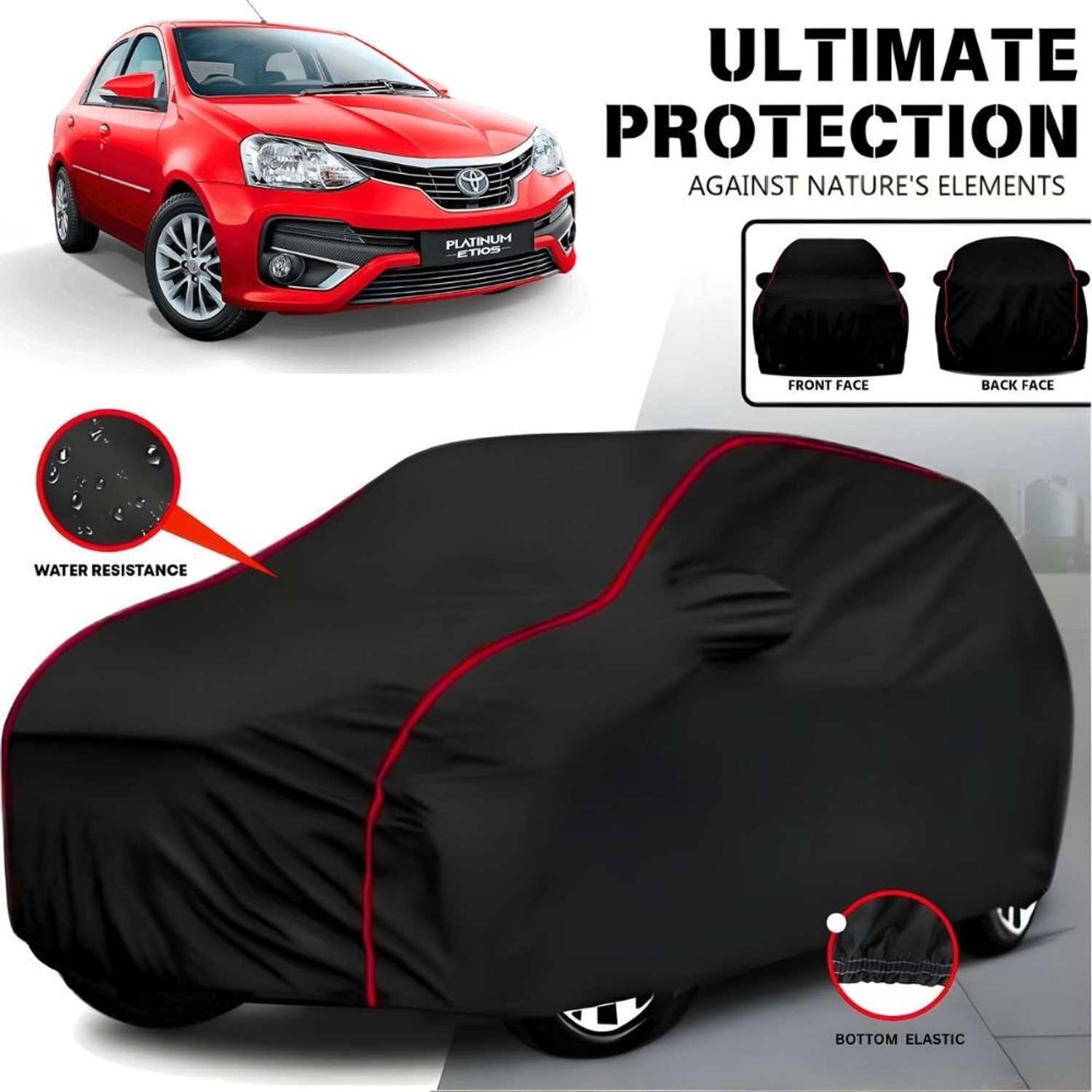 Ayshu Car Cover For Toyota Etios Liva, Etios Liva 1.2 G Petrol, Etios Liva 1.2 V Dual Tone Petrol, Etios Liva 1.2 Vx Petrol, Etios Liva V Limited Edition (With Mirror Pockets) 1
