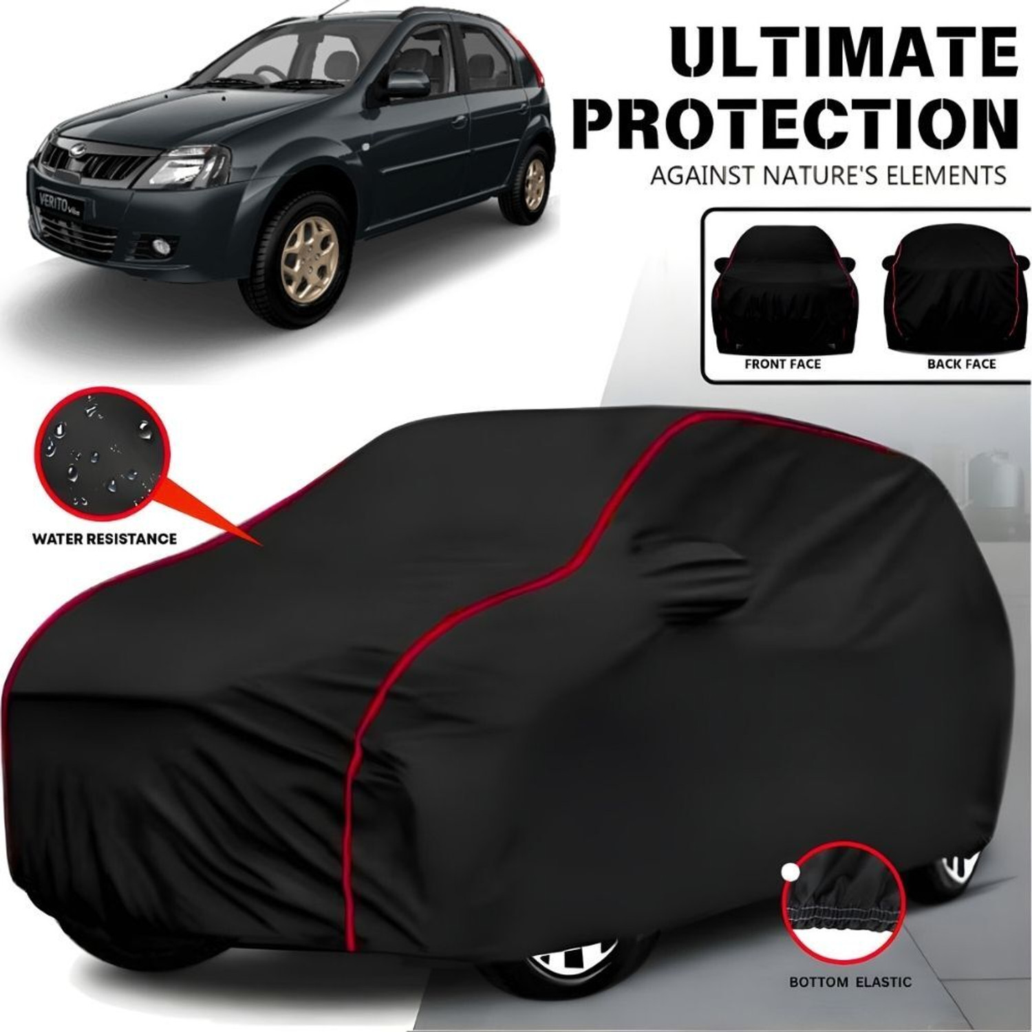 Ayshu Car Cover For Mahindra E-Verito, Universal For Car (With Mirror Pockets) 1