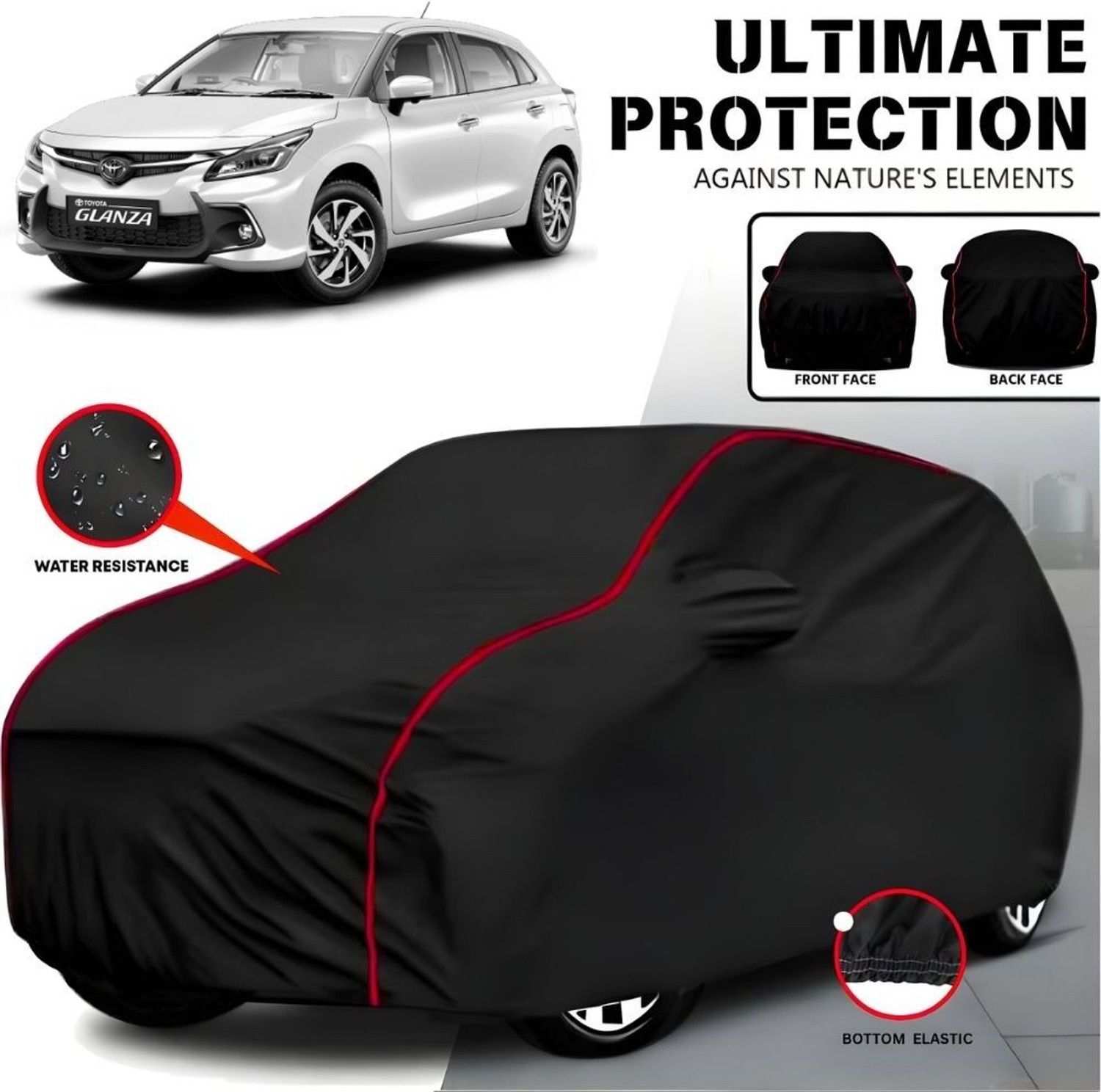 Ayshu Car Cover For Toyota Glanza, Glanza G, Glanza G Cvt Petrol, Glanza G Hybrid, Glanza G Petrol, Glanza G Smart Hybrid Petrol (With Mirror Pockets) 1