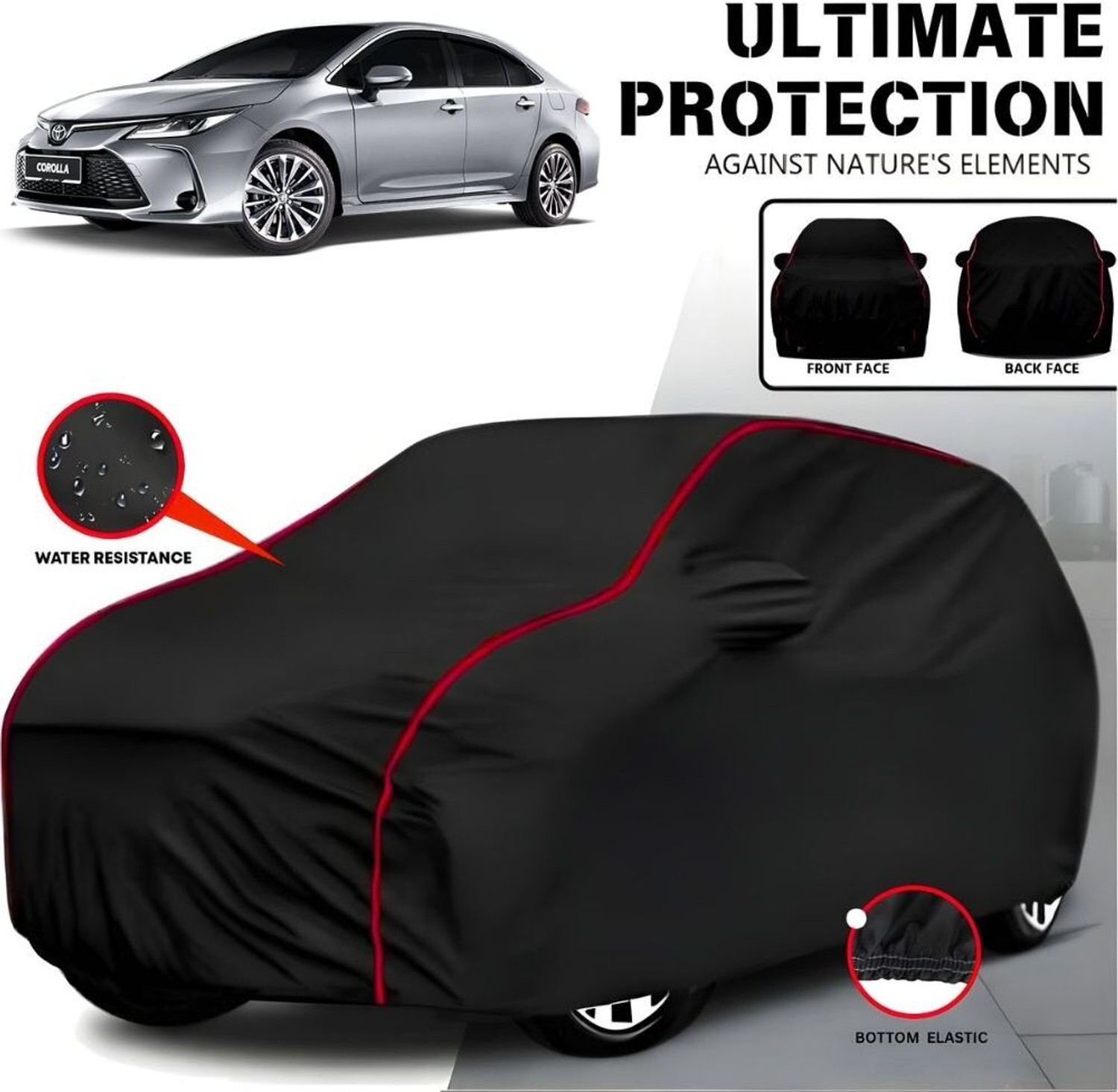 Ayshu Car Cover For Toyota Altis, Universal For Car (With Mirror Pockets) 1