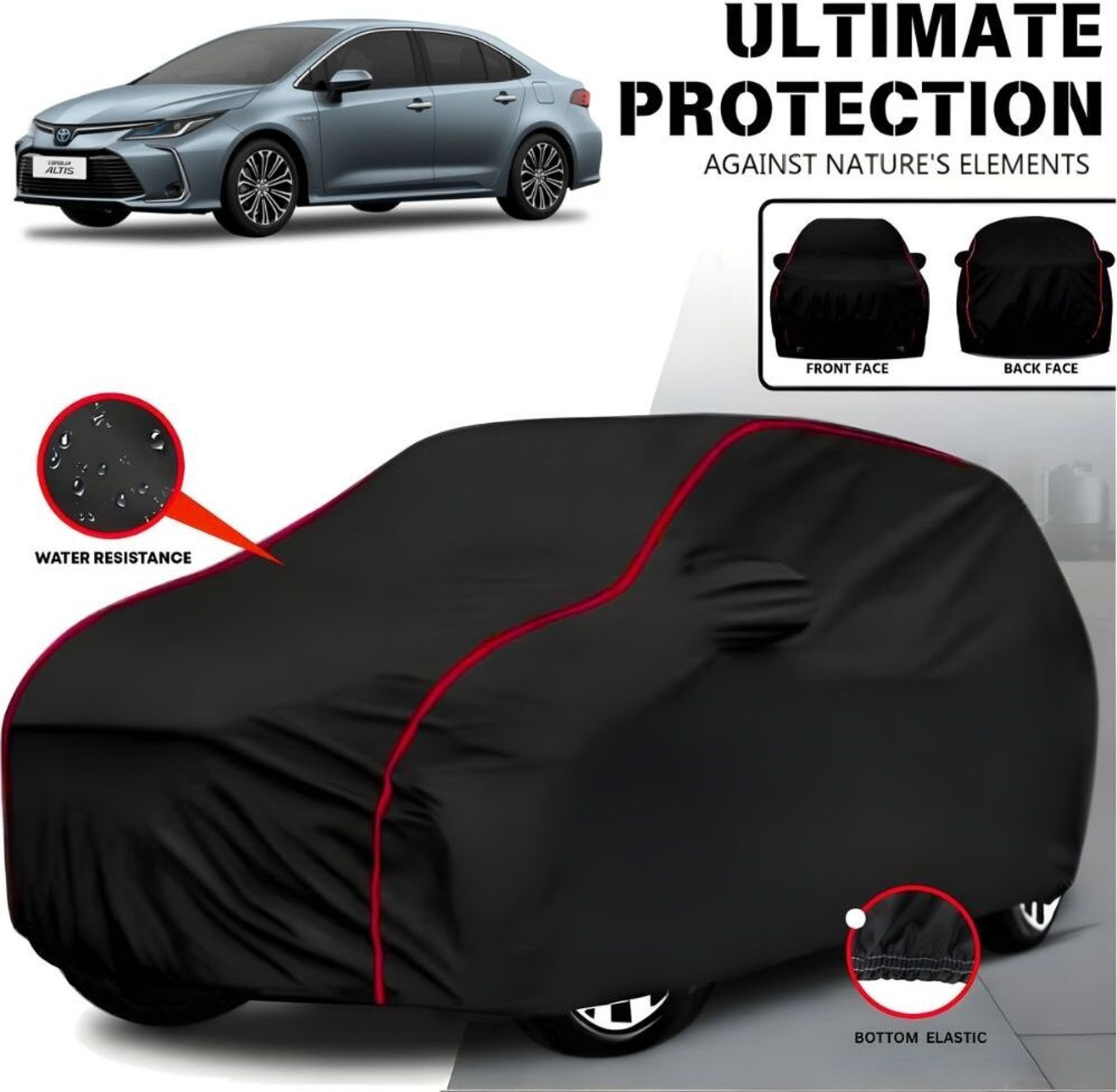 Ayshu Car Cover For Toyota Corolla Altis, Corolla Altis 1.4 Dg Diesel, Corolla Altis 1.8 G Cvt Petrol, Corolla Altis 1.8 G Petrol, Corolla Altis Ex (With Mirror Pockets) 1