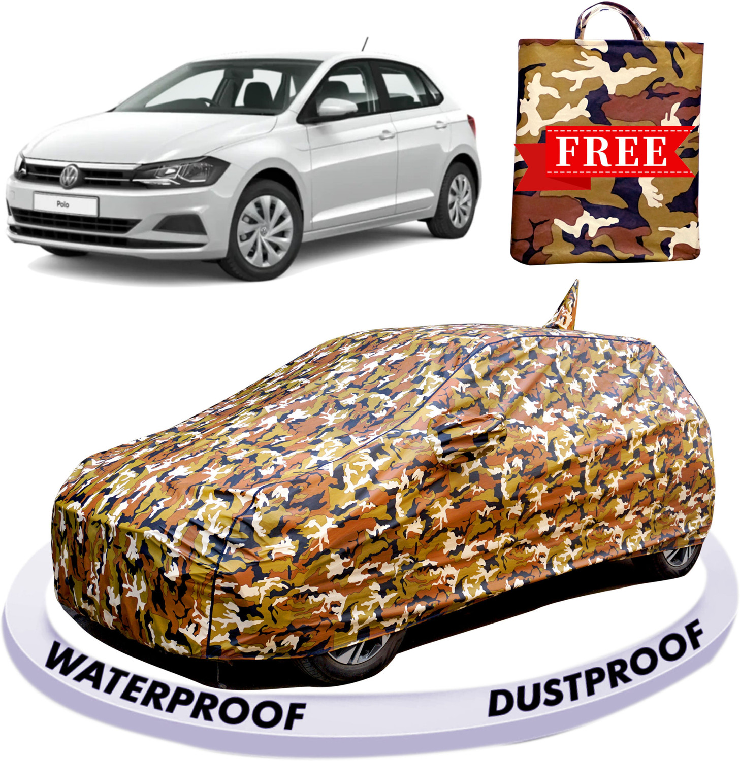 Fabzex Car Cover For Volkswagen Polo, Polo 1.0 Mpi Comfortline Petrol, Polo 1.0 Mpi Highline Plus Petrol, Polo 1.0 Mpi Trendline Petrol, Polo 1.2 Mpi Highline (With Mirror Pockets) 1