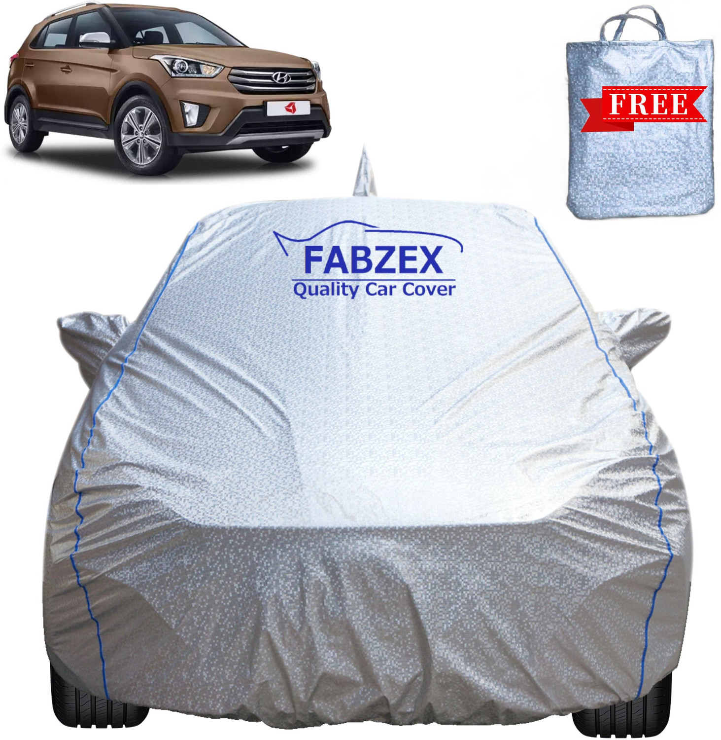 Fabzex Car Cover For Hyundai Creta 1.4 Crdi S (With Mirror Pockets) 1