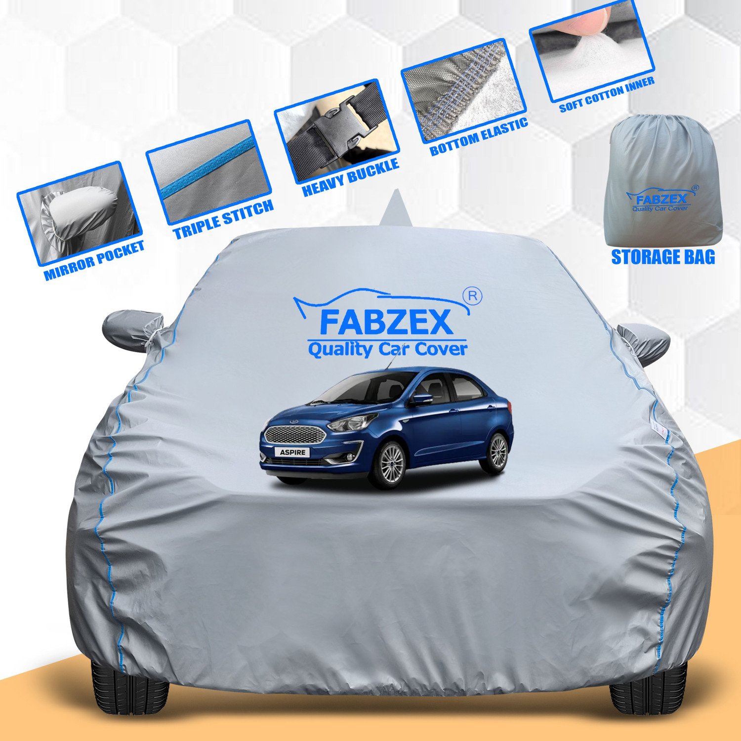 Fabzex Car Cover For Ford Figo Aspire, Figo Aspire 1.2 Ti-Vct Ambiente, Figo Aspire 1.2 Ti-Vct Sports Edition, Figo Aspire 1.2 Ti-Vct Titanium, Figo Aspire 1.5 Tdci Titanium Plus, Figo Aspire 1.2 Ti-Vct Trend, Figo Aspire 1.5 Tdci Sports Edition, Figo Aspire Ambiente Cng, Figo Aspire Ambiente Diesel, Figo Aspire Ambiente Petrol, Figo Aspire Titanium Blu Diesel, Figo Aspire Titanium Blu Petrol, Figo Aspire Titanium Diesel, Figo Aspire Titanium Petrol, Figo Aspire Titanium Plus Diesel, Figo Aspire Titanium Plus Petrol, Figo Aspire Trend Plus Cng, Figo Aspire Trend Plus Diesel, Figo Aspire Trend Plus Petrol, Figo Aspire Trend Plus Petrol (With Mirror Pockets) 17