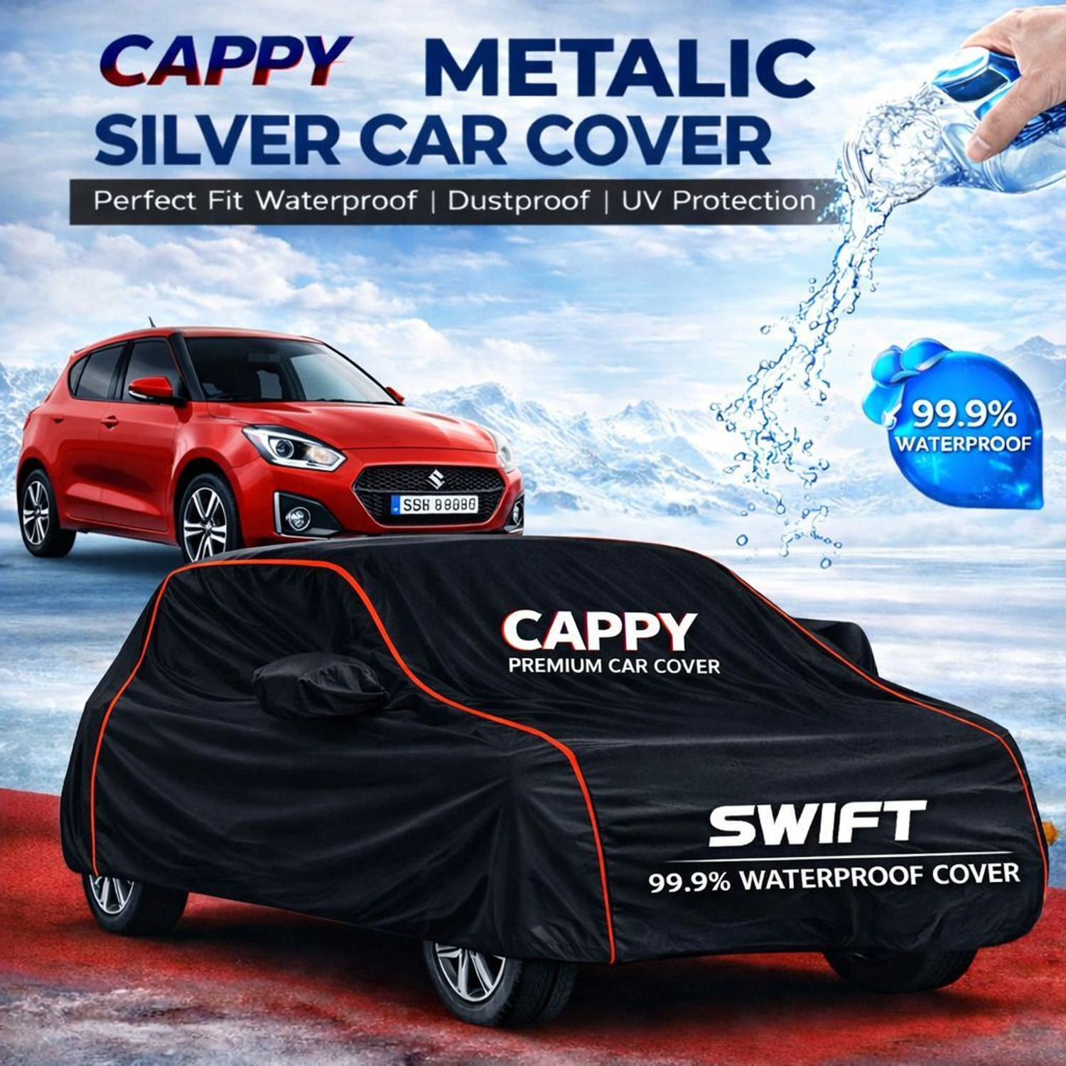 Cappy Car Cover For Maruti Swift (With Mirror Pockets) 39