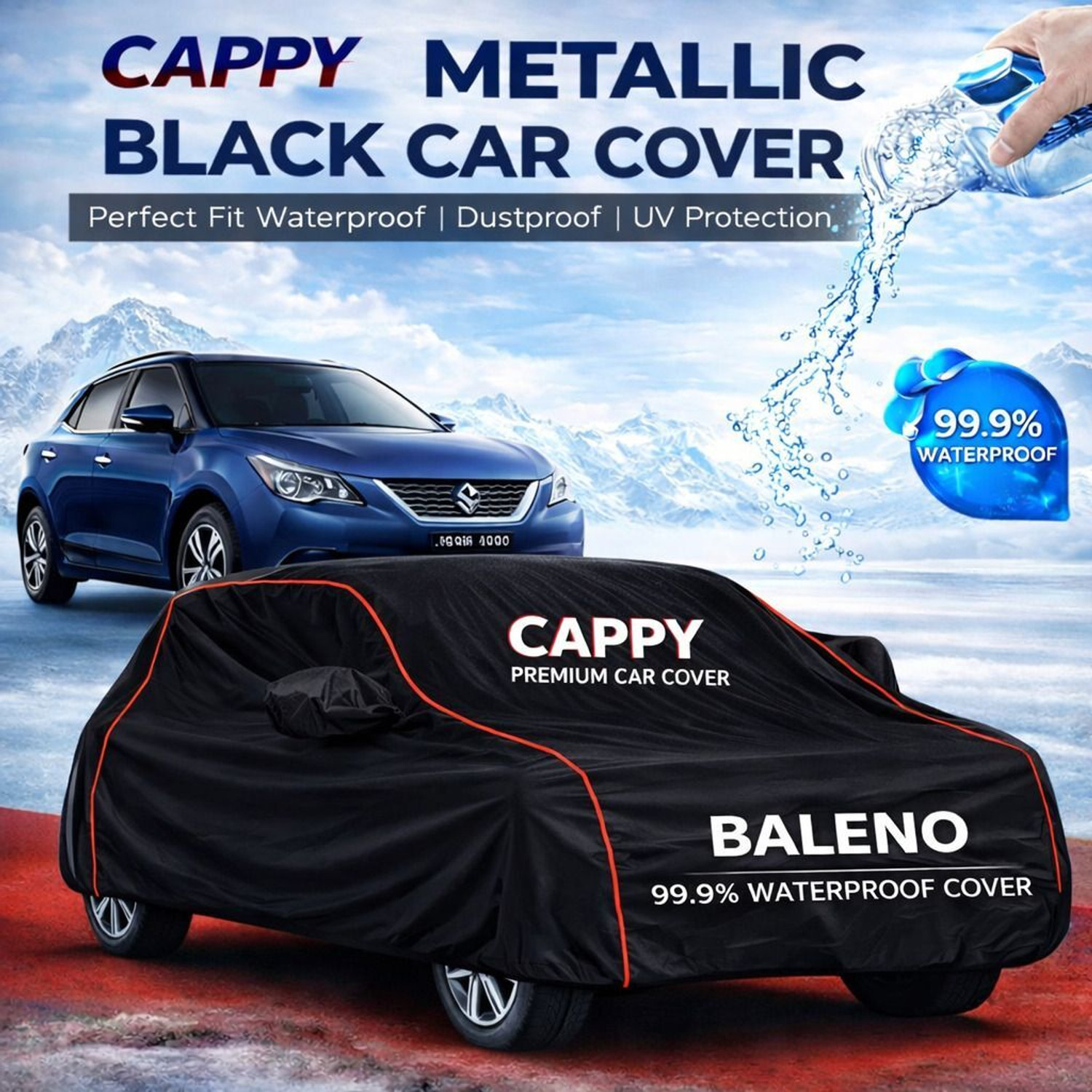 Cappy Car Cover For Maruti Baleno (With Mirror Pockets) 1