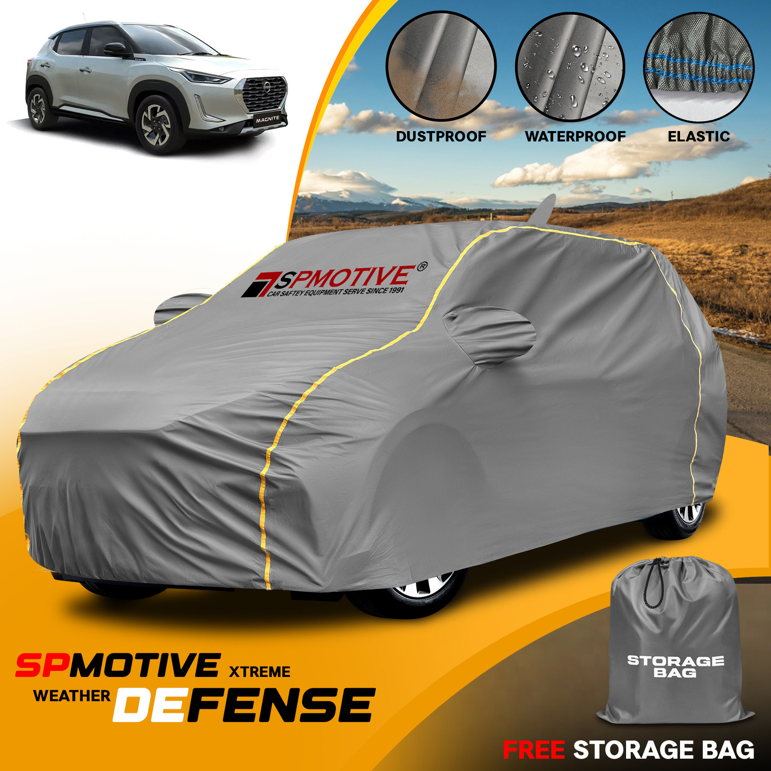 Spmotive Car Cover For Nissan Magnite (With Mirror Pockets) 7