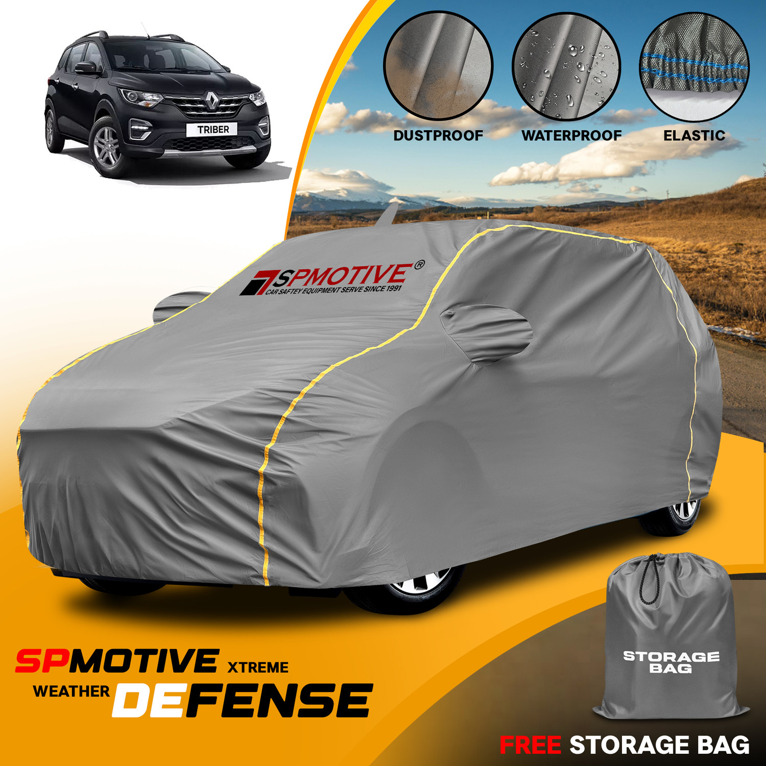 Spmotive Car Cover For Renault Triber (With Mirror Pockets) 1