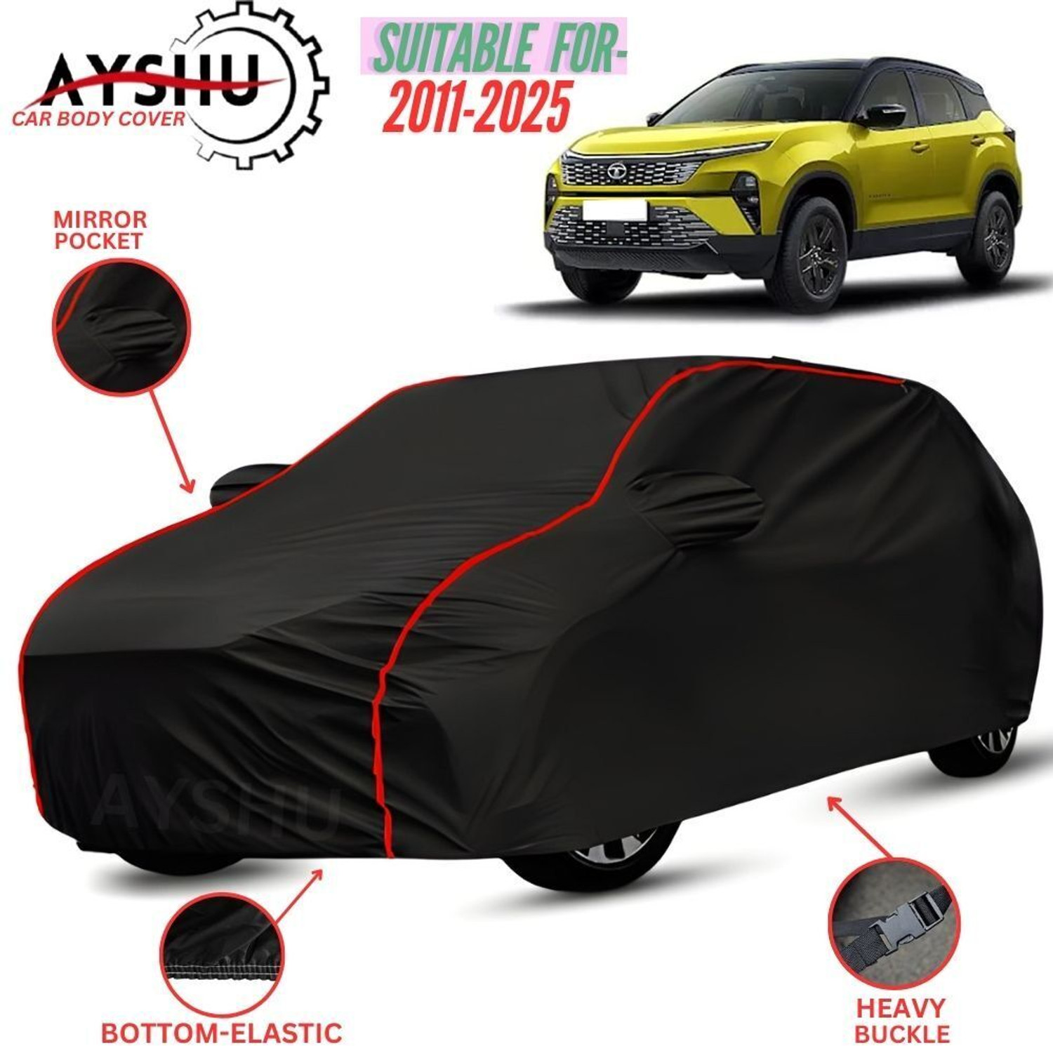 Ayshu Car Cover For Tata Harrier, Harrier Dark Edition, Harrier Xe, Harrier Xe Diesel (With Mirror Pockets) 1