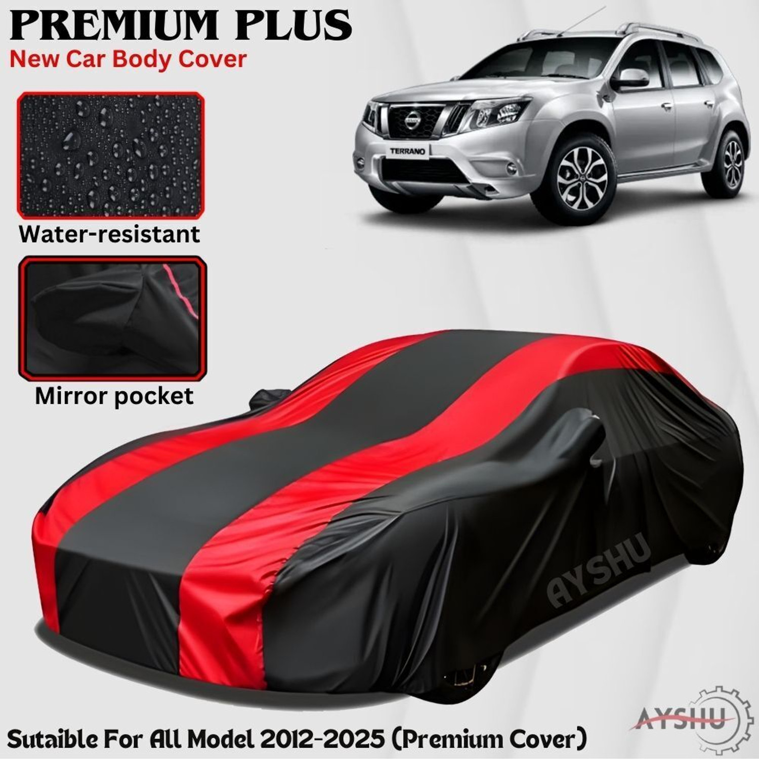 Ayshu Car Cover For Nissan Terrano, Terrano Xl, Universal For Car (With Mirror Pockets) 1