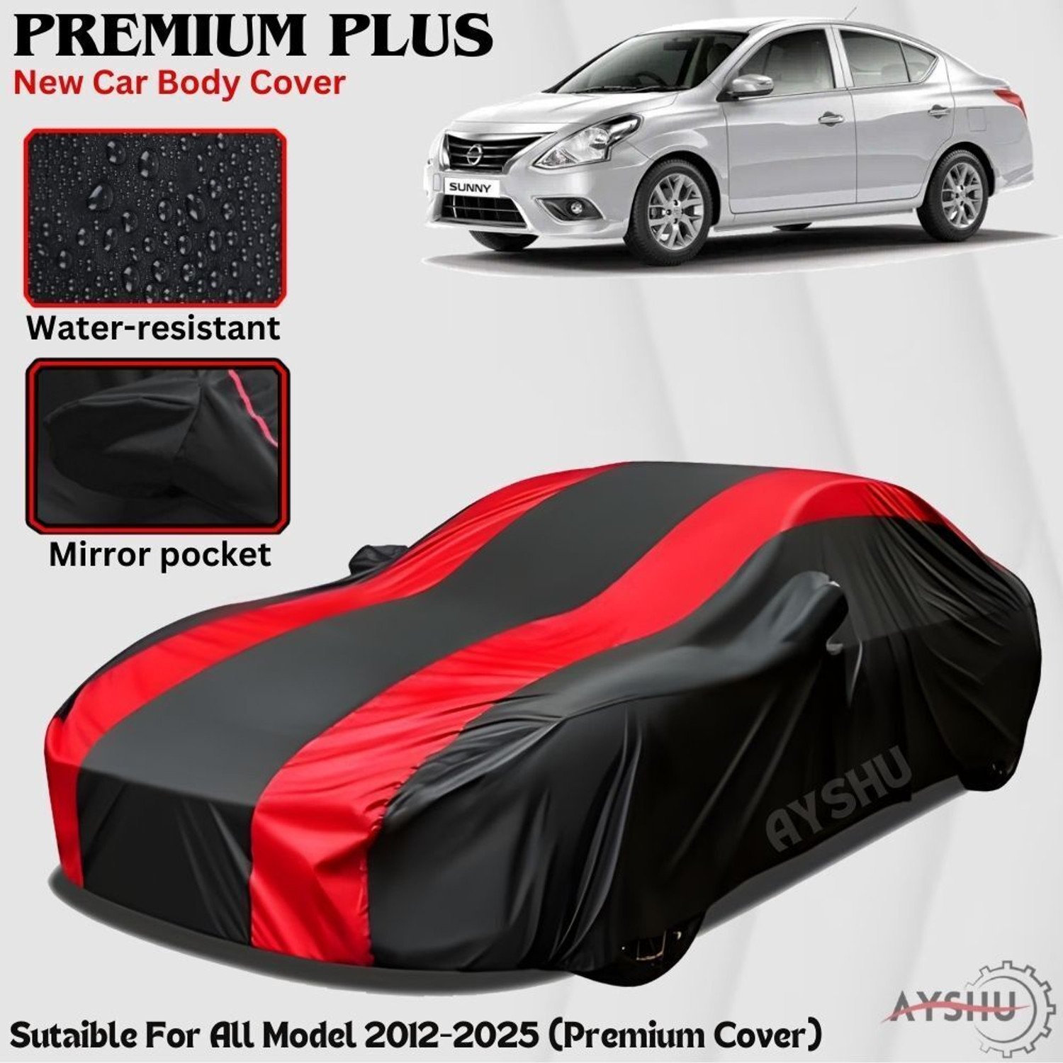 Ayshu Car Cover For Nissan Sunny, Universal For Car (With Mirror Pockets) 41