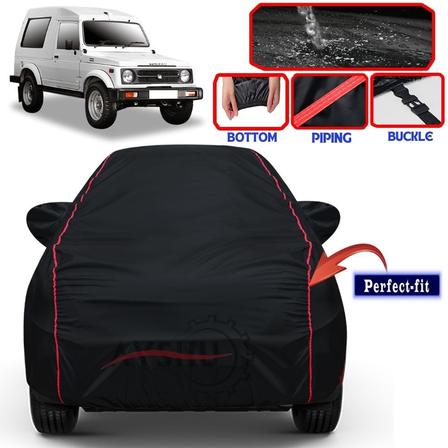 Ayshu Car Cover For Maruti Suzuki Gypsy, Gypsy 1000, Gypsy King, Gypsy King Hard Top Ambulance, Gypsy King Hard Top Mpi, Gypsy King Soft Top Mpi, Gypsy Mg-410 (With Mirror Pockets) 1