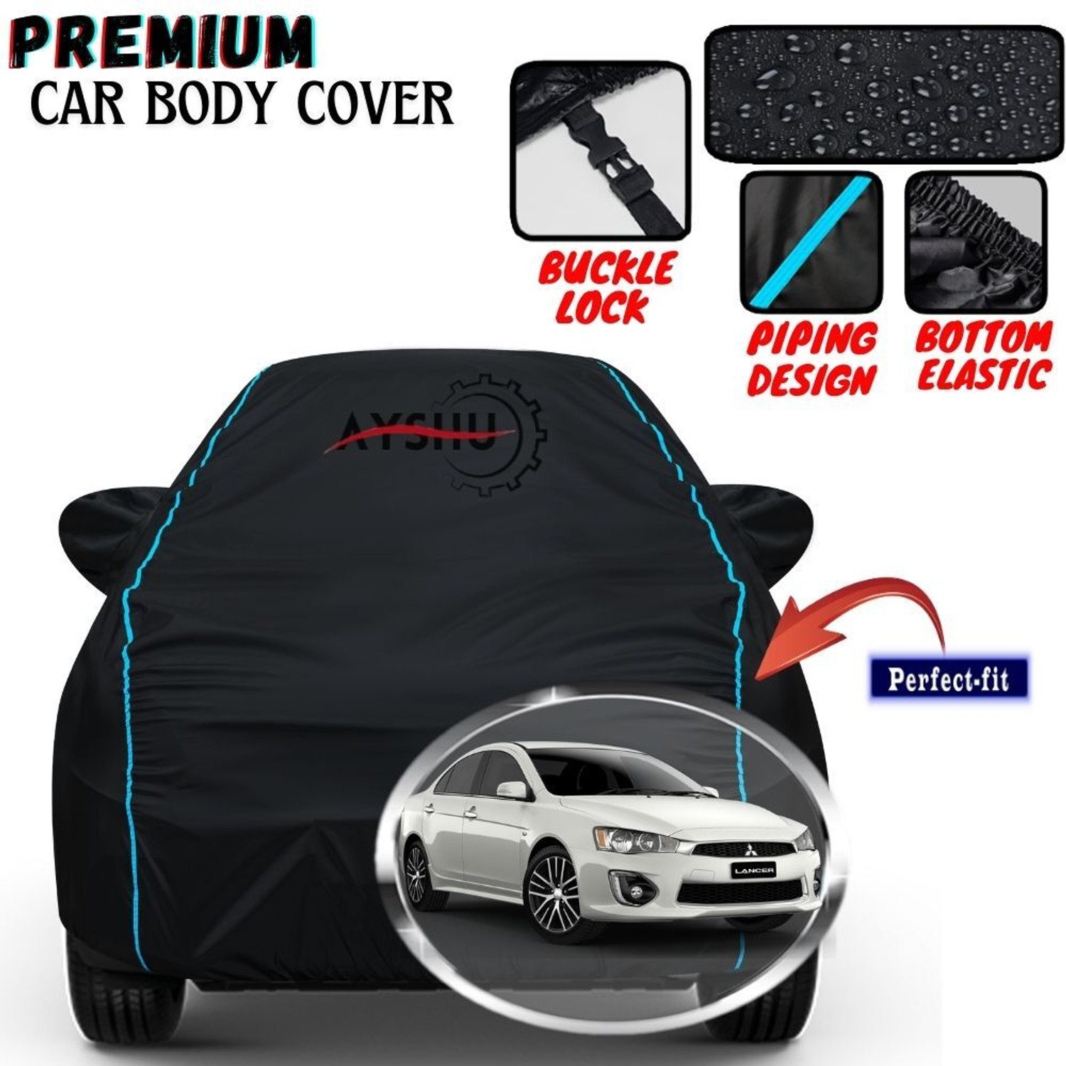 Ayshu Car Cover For Mitsubishi Cedia, Universal For Car (With Mirror Pockets) 1