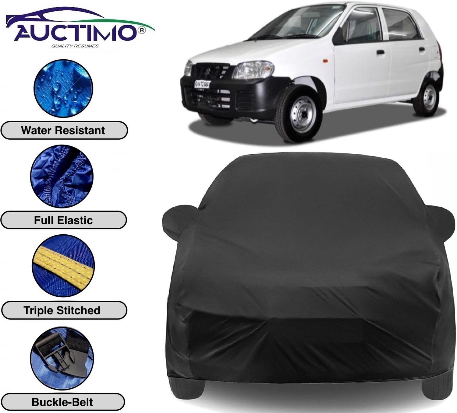 Auctimo Car Cover For Maruti Suzuki Alto (With Mirror Pockets) 7