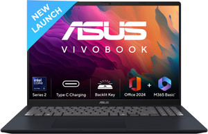 Asus Vivobook 16 (2025) With Office 2024 + M365 Basic, Ai Pc Intel Core Ultra 5 Series 2 225H - (16 Gb/512 Gb Ssd/Windows 11 Home) X1607Ca-Mb139Ws Thin And Light Laptop Rs. 5