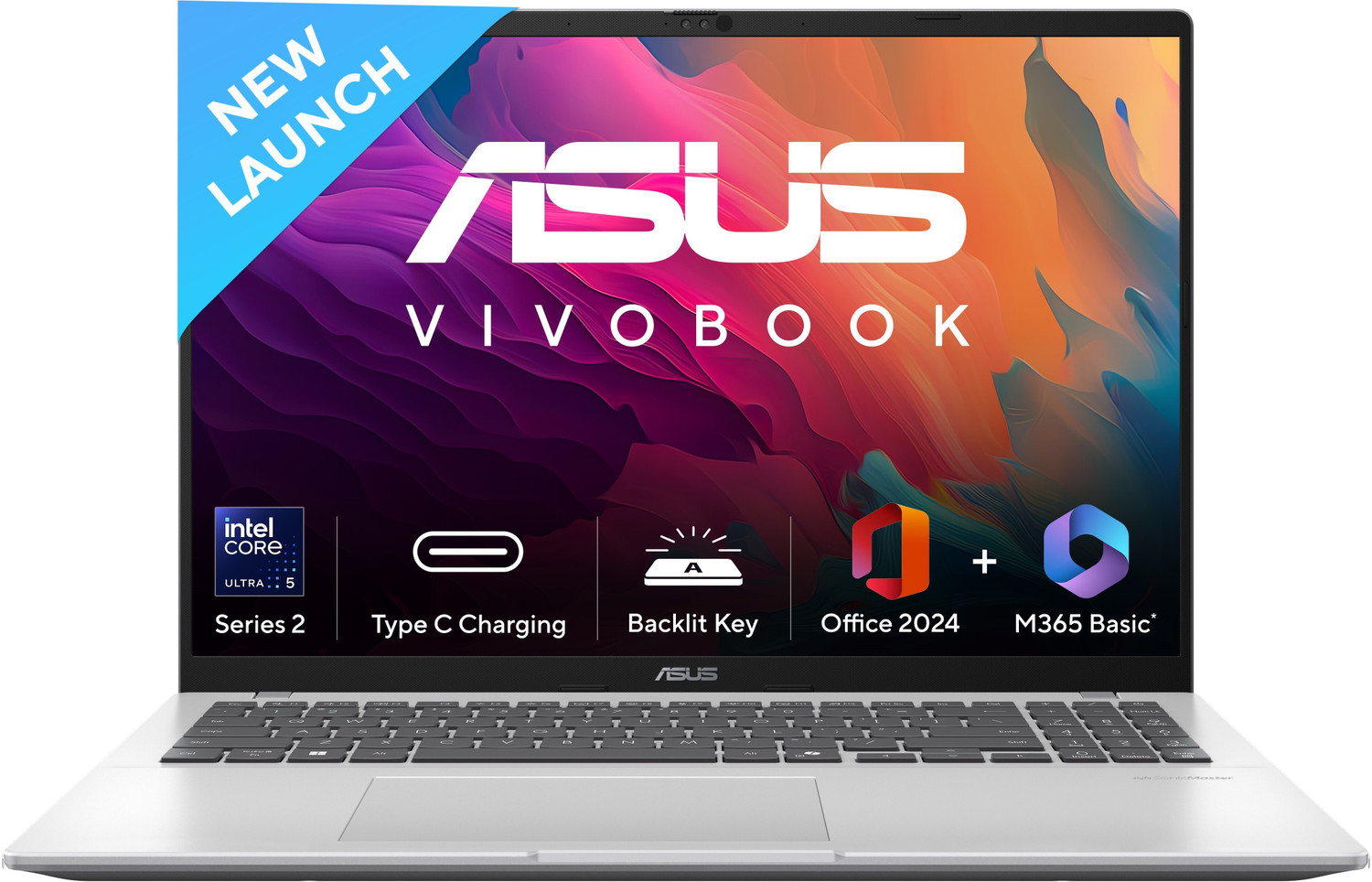 Asus Vivobook 16 (2025) With Office 2024 + M365 Basic, Ai Pc Intel Core Ultra 5 Series 2 225H - (16 Gb/512 Gb Ssd/Windows 11 Home) X1607Ca-Mb142Ws Thin And Light Laptop 3