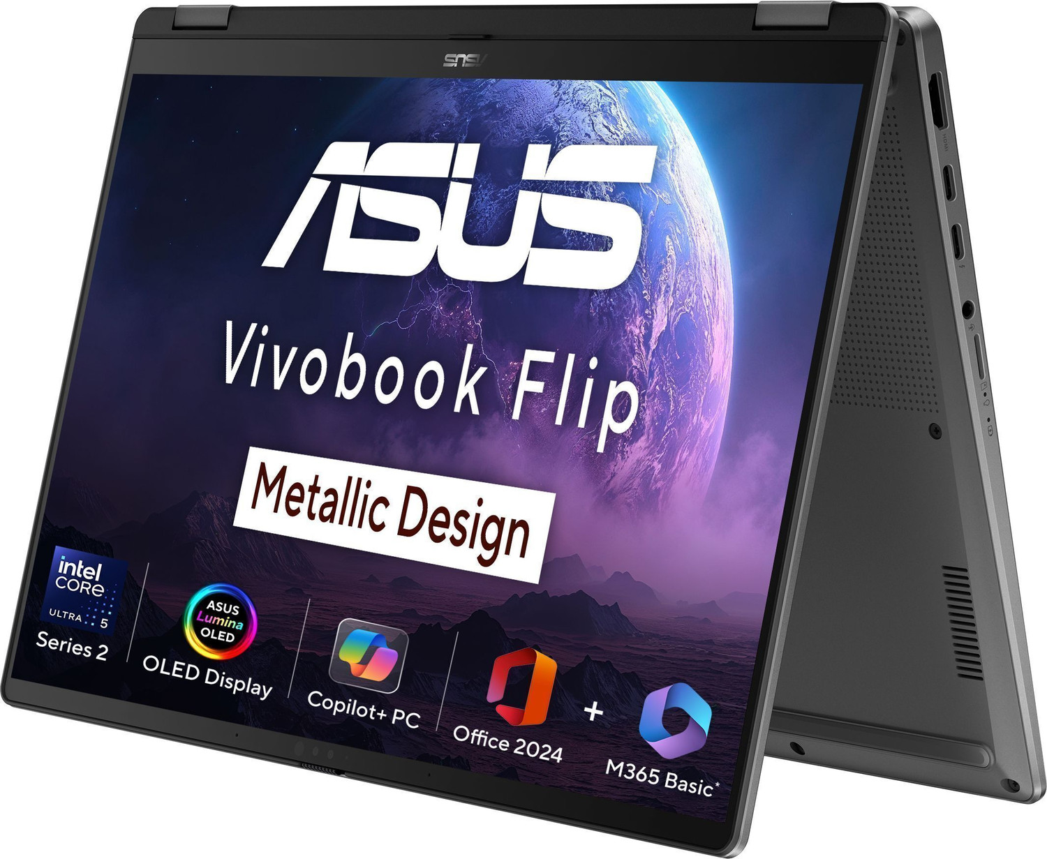 Asus Vivobook 14 Flip Oled (2026) With Touch Screen, Metallic Design, Intel Core Ultra 5 226V - (16 Gb/512 Gb Ssd/Windows 11 Home) Tp3407Sa-Ql024Ws 2 In 1 Laptop 1