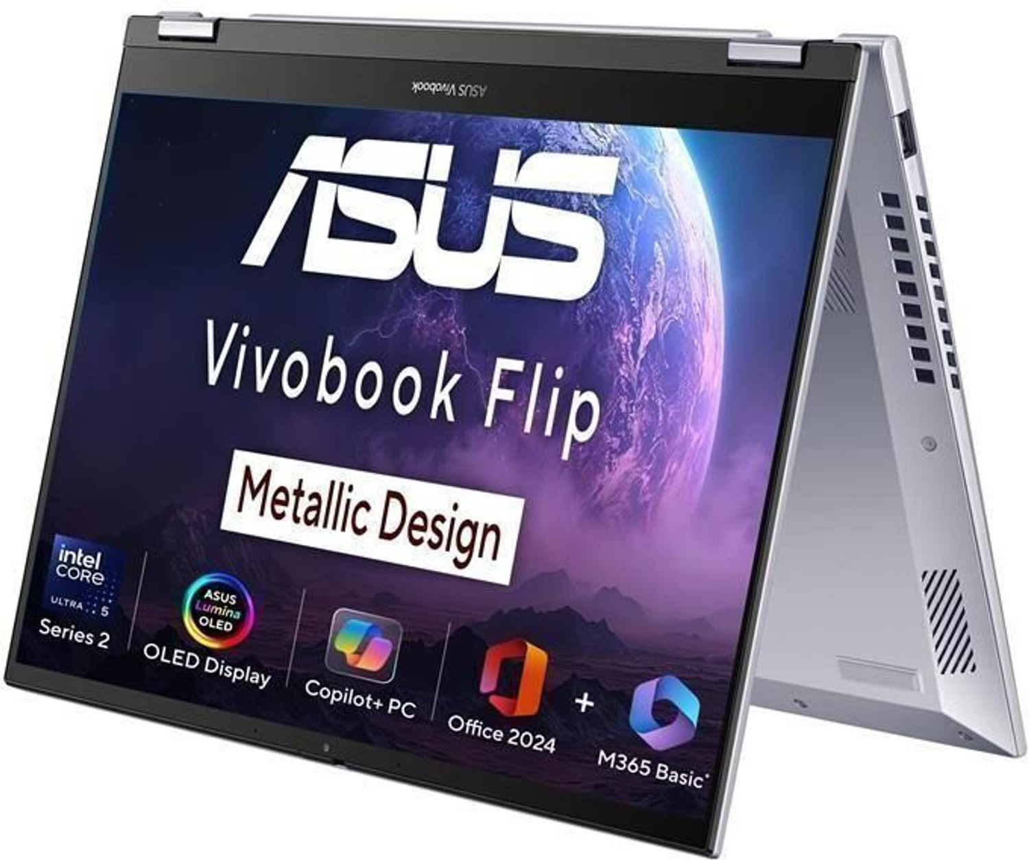 Asus Vivobook 14 Flip Oled (2026) With Touch Screen, Metallic Design, Intel Core Ultra 7 256V - (16 Gb/512 Gb Ssd/Windows 11 Home) Tp3407Sa-Ql025Ws 2 In 1 Laptop 3