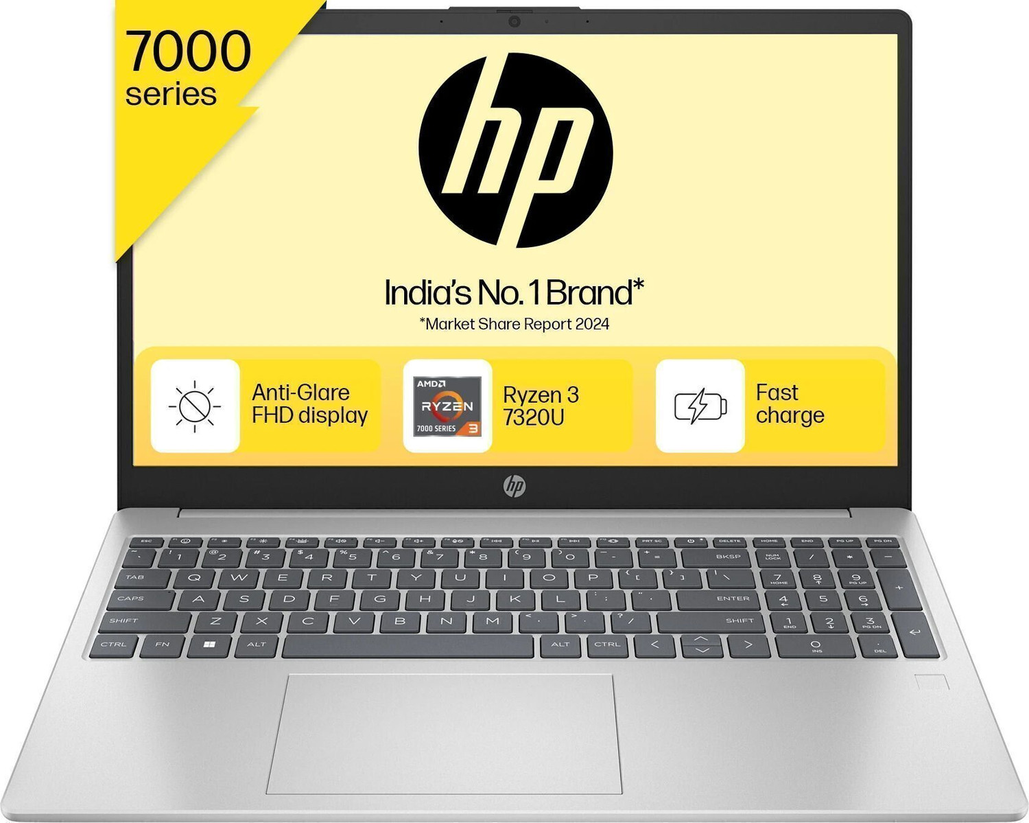 Hp 15 (2024) Amd Ryzen 3 Quad Core 7320U - (8 Gb/512 Gb Ssd/Windows 11 Home) 15-Fc0500Au / 15-Fc0154Au Thin And Light Laptop 3