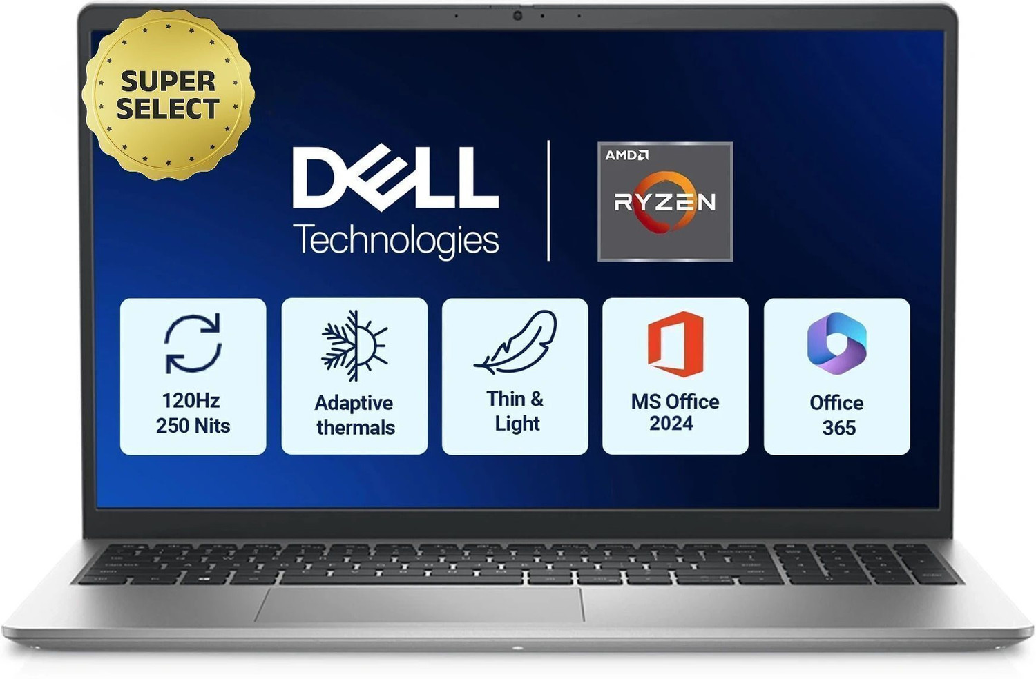 Dell 15 (Previously Inspiron) (2025) Microsoft Office Home 2024 Amd Ryzen 5 Hexa Core 7530U - (16 Gb/512 Gb Ssd/Windows 11 Home) 3535 / 15Dc15255 Thin And Light Laptop 1