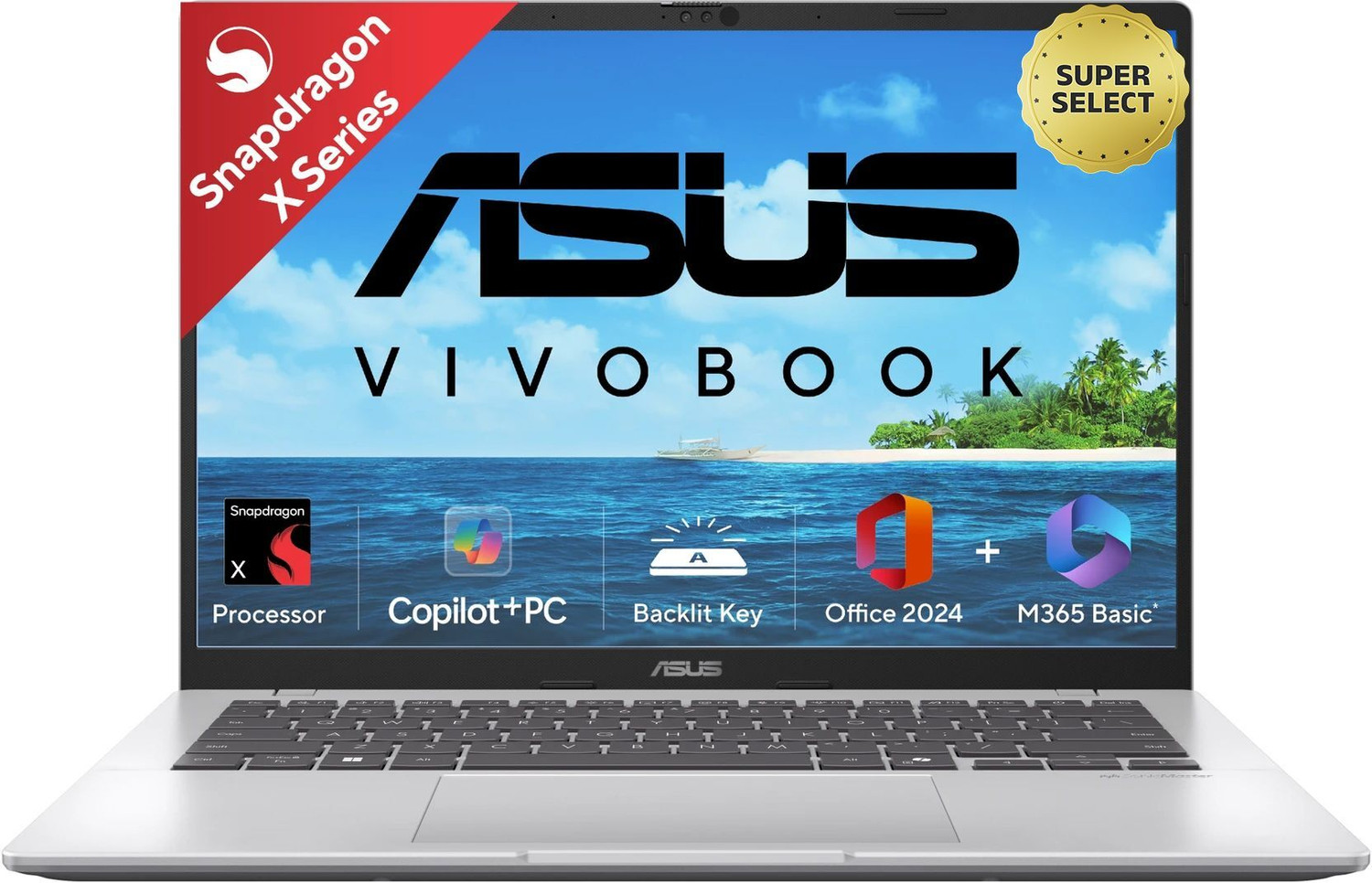 Asus Vivobook 14 (2025) With Office 2024 + M365 Basic*, Backlit Keyboard, Snapdragon X - (16 Gb/512 Gb Ssd/Windows 11 Home) X1407Qa-Ly058Ws Thin And Light Laptop 25